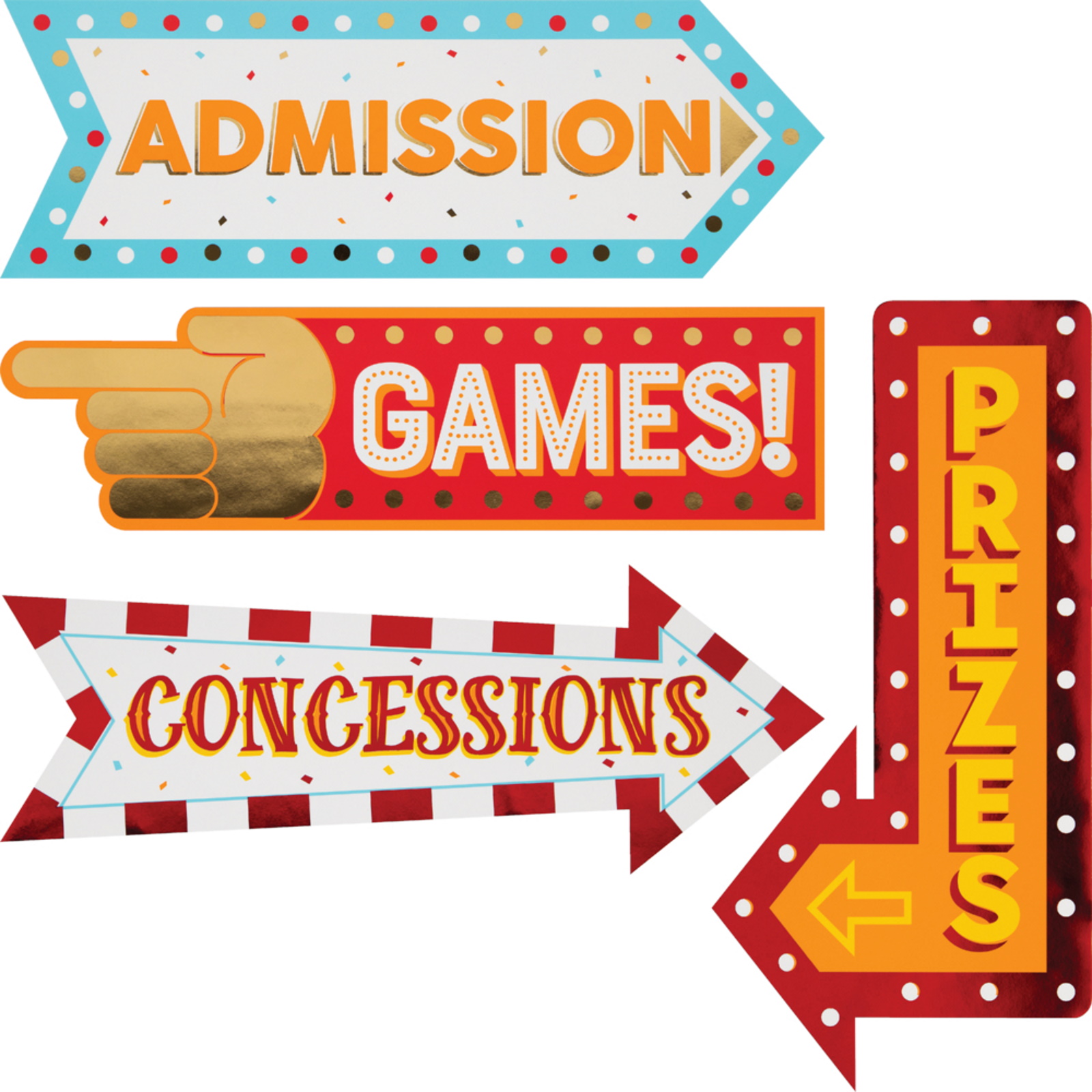 Carnival Sign Decorations (Pack of 4)