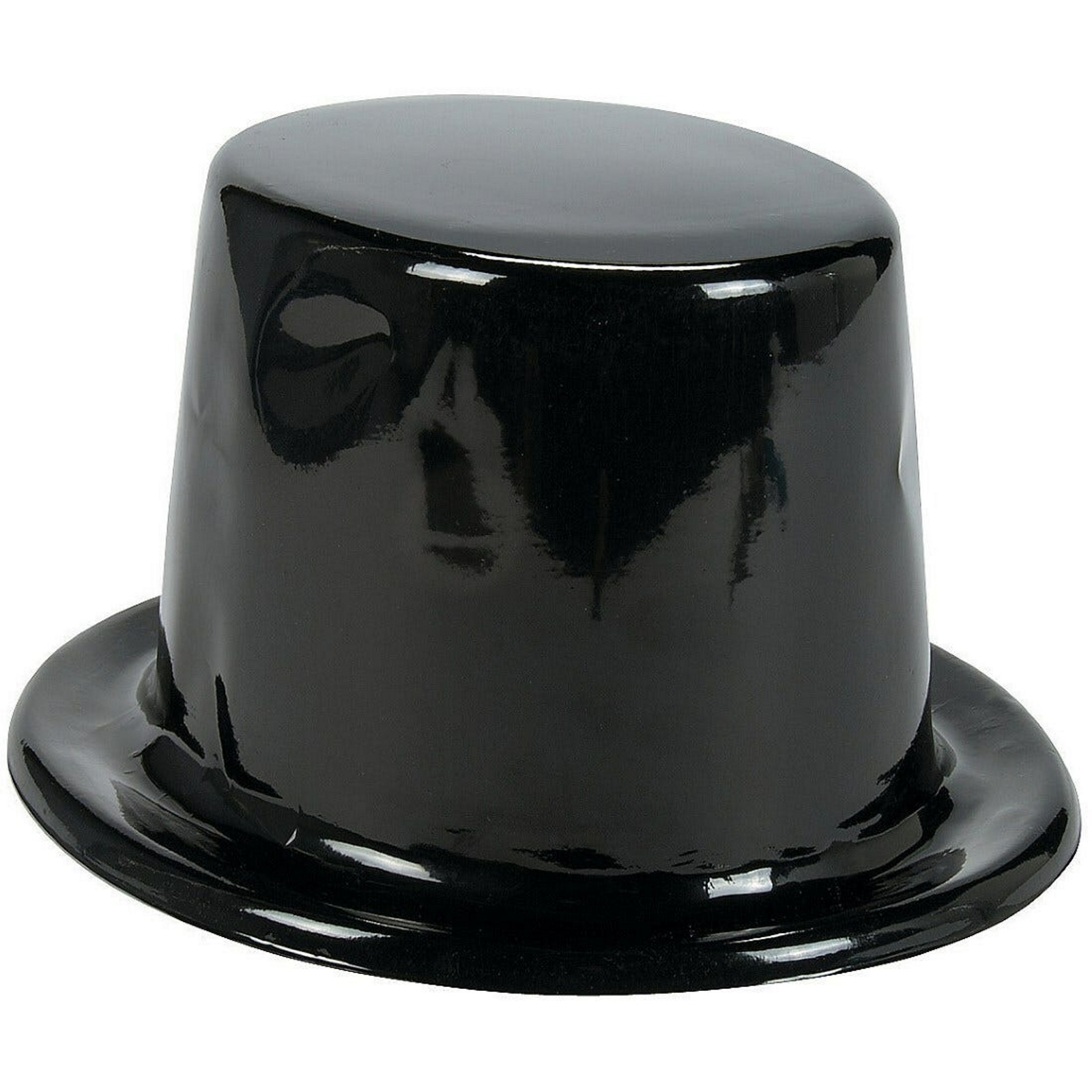 Child's Black Plastic Top Hats (Pack of 12)