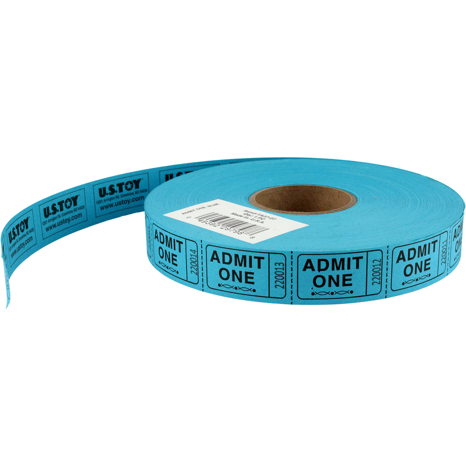 Admit One Blue Ticket Roll (2000 Tickets)