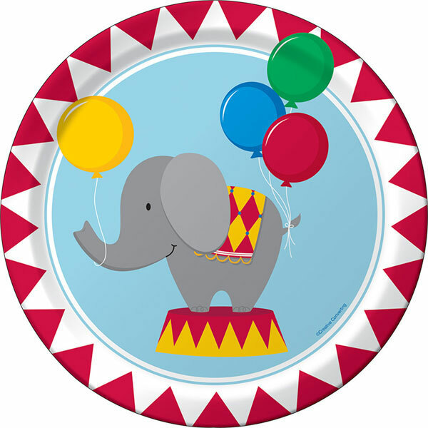 Circus Time Large Paper Plates (Pack of 8)