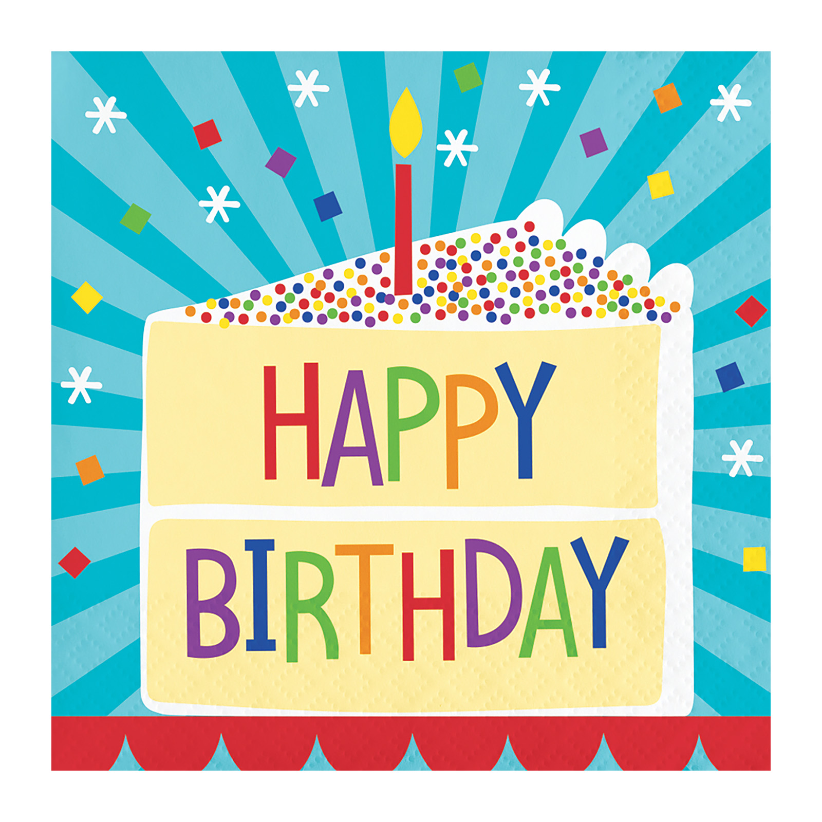 Cake Birthday Small Paper Napkins / Serviettes (Pack of 16)