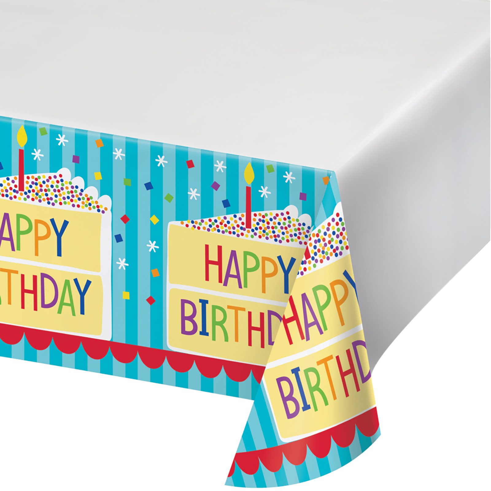 Cake Birthday Happy Birthday Plastic Tablecloth