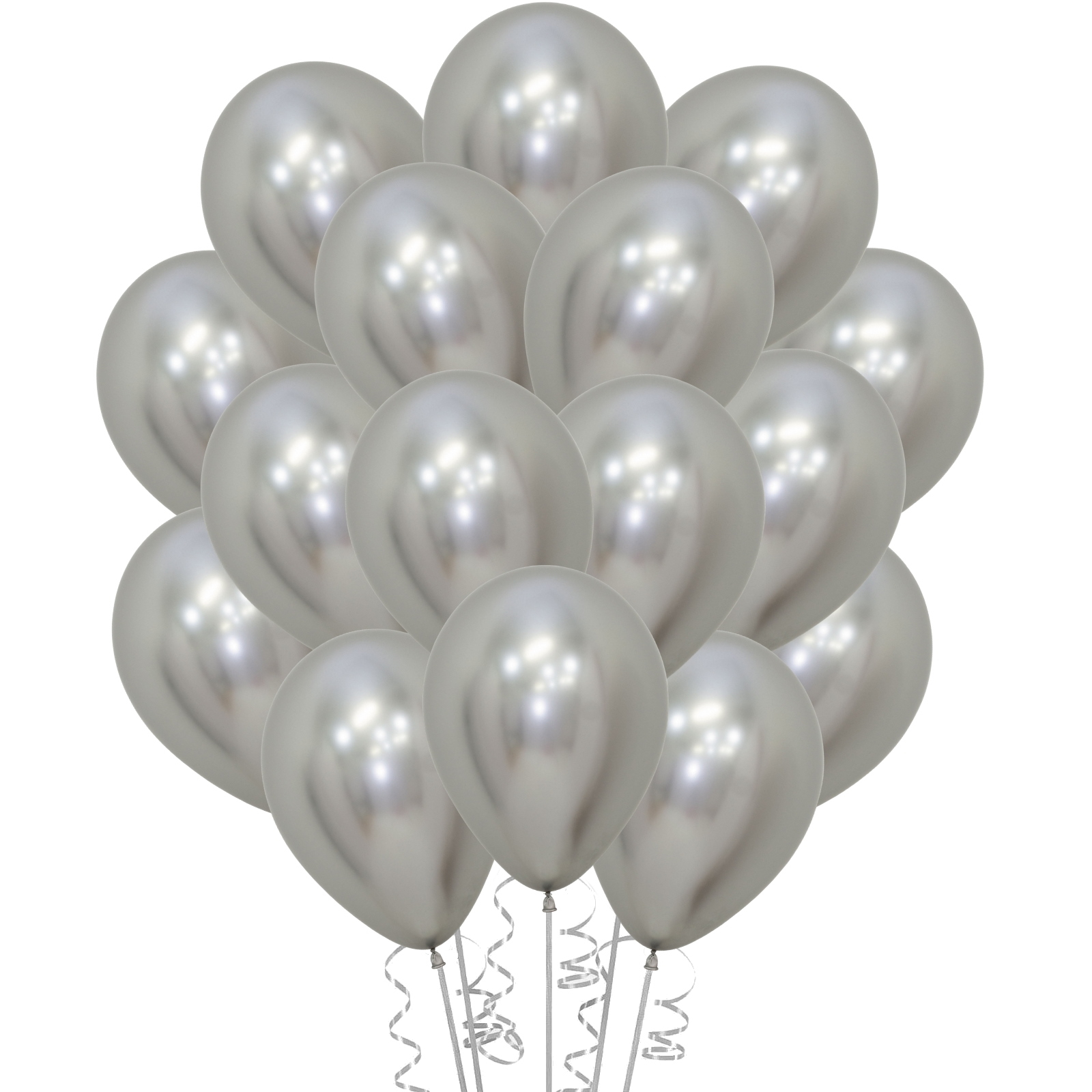 Sempertex Reflex Silver Latex Small 12cm Balloons (Pack of 20)