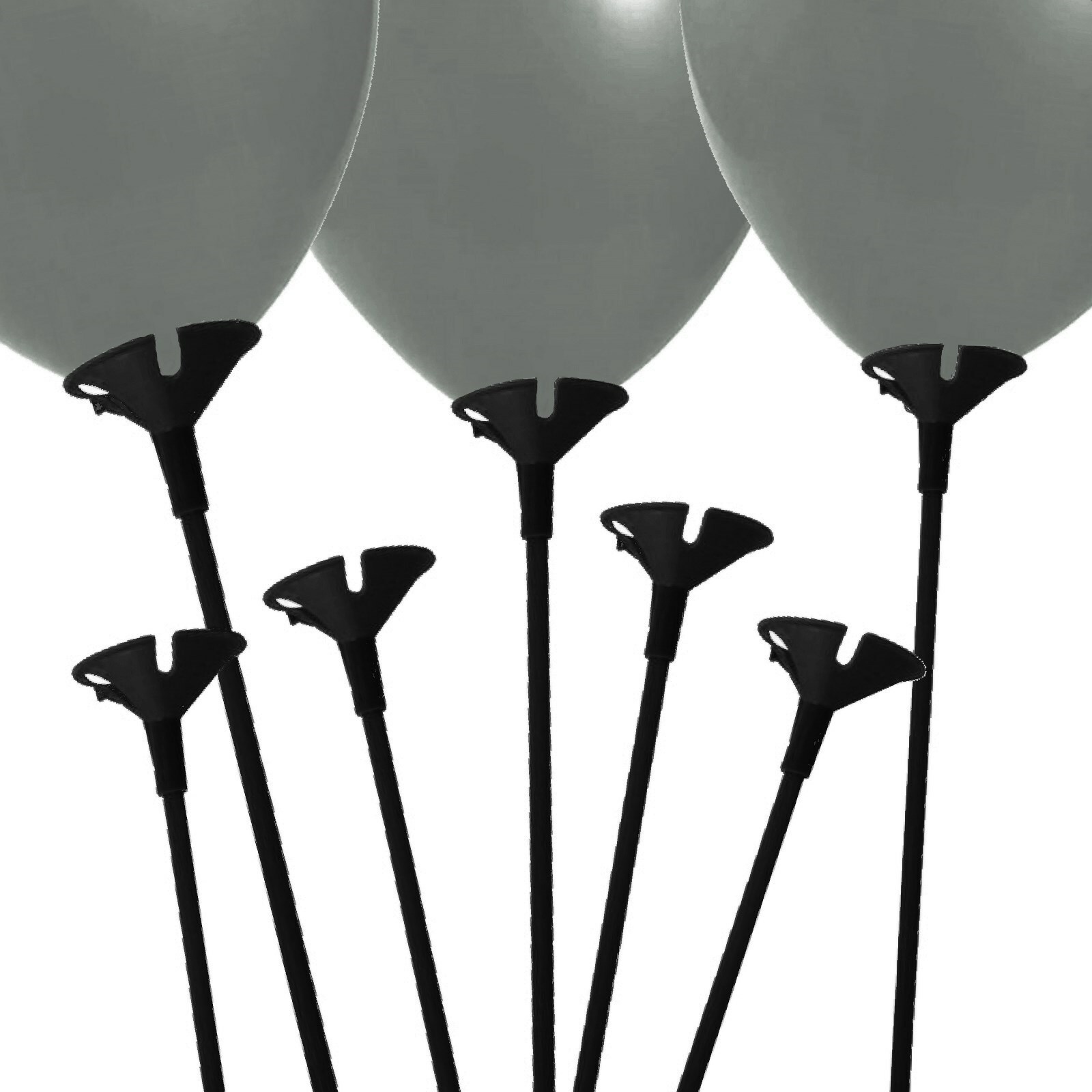Black Balloon Sticks and Cups (Pack of 12)