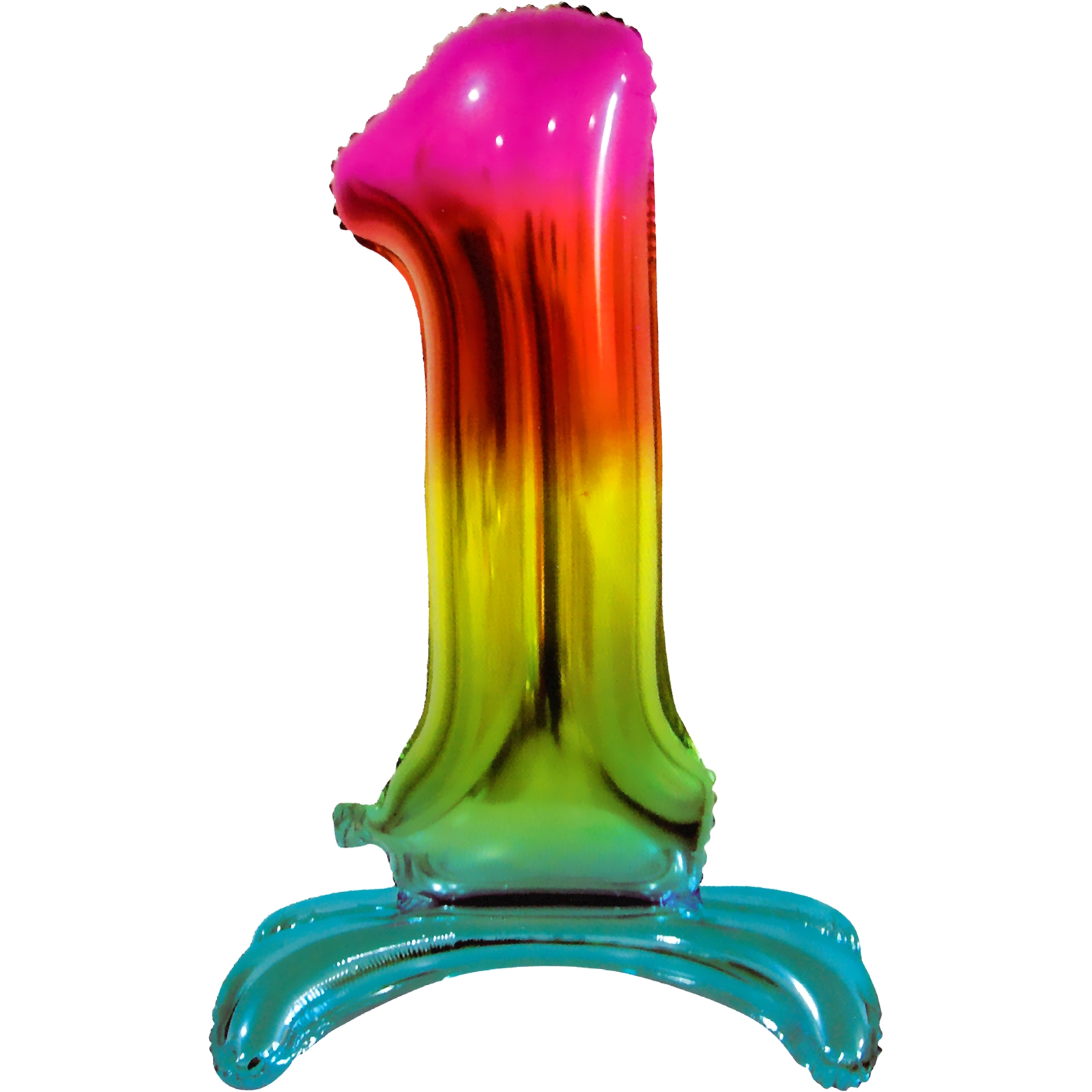 Rainbow Number 1 Stand Up Air Fill Foil Balloon 76cm 
