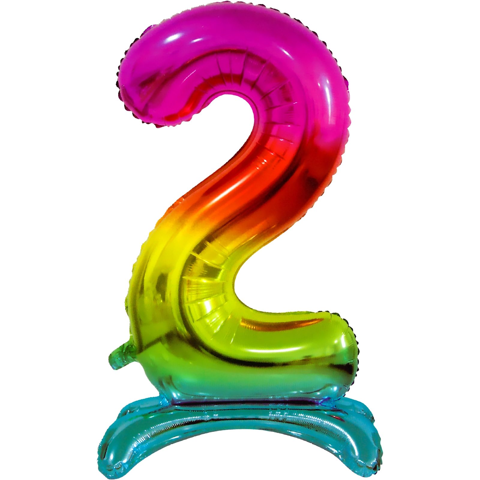 Rainbow Number 2 Stand Up Air Fill Foil Balloon 76cm 