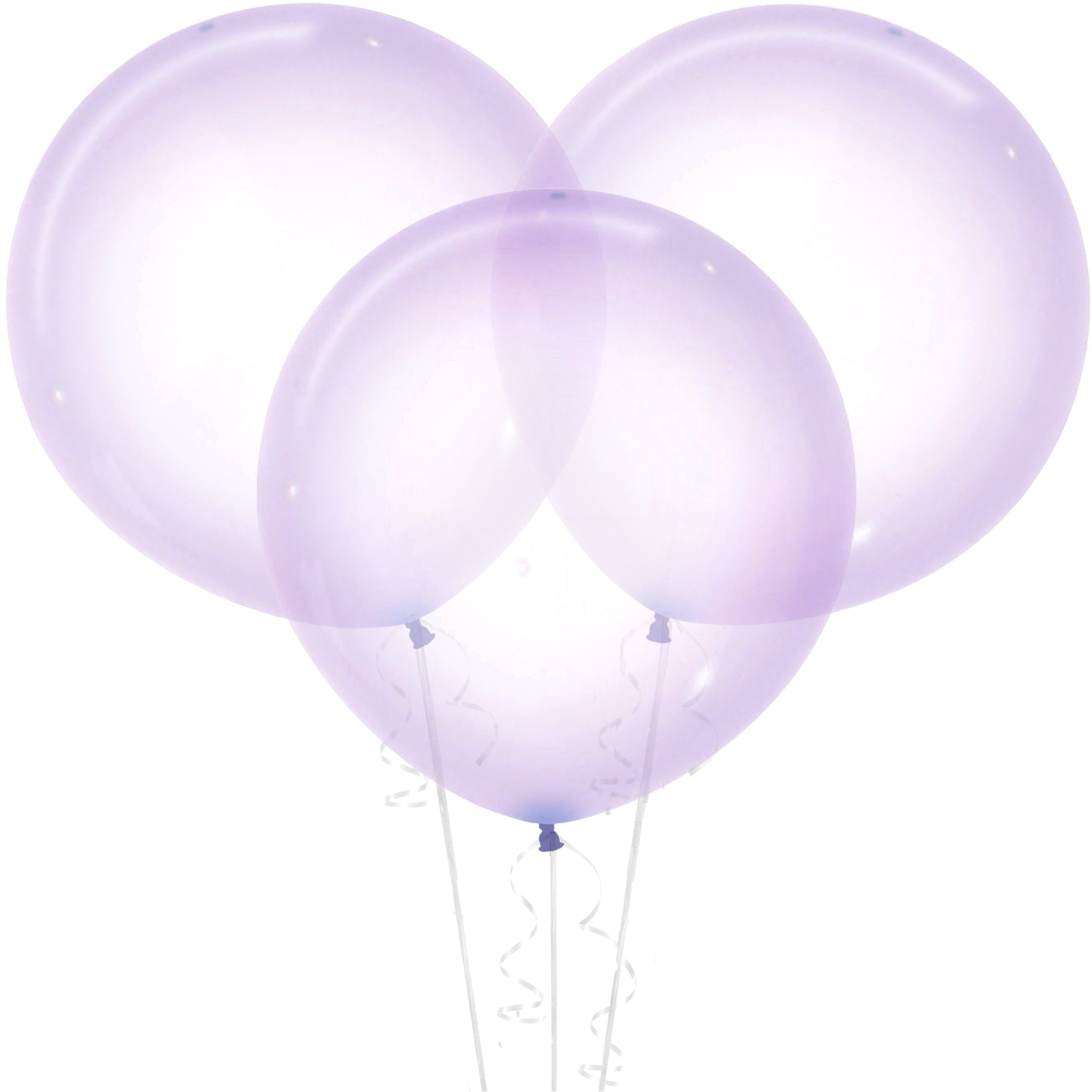 Crystal Pastel Lilac Balloons 60cm (Pack of 3)