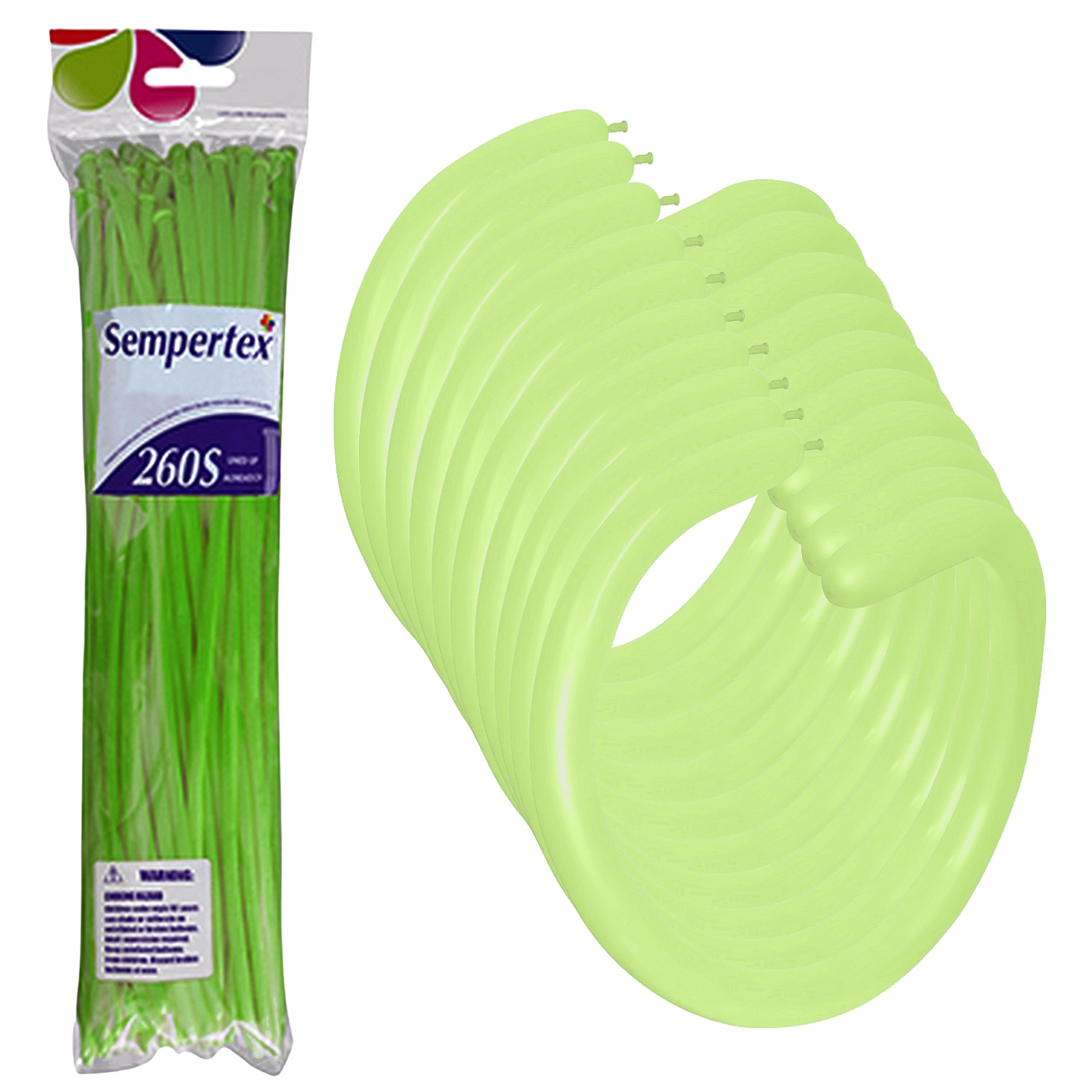 Sempertex Fashion Lime Green Modelling Balloons (Pack of 50)