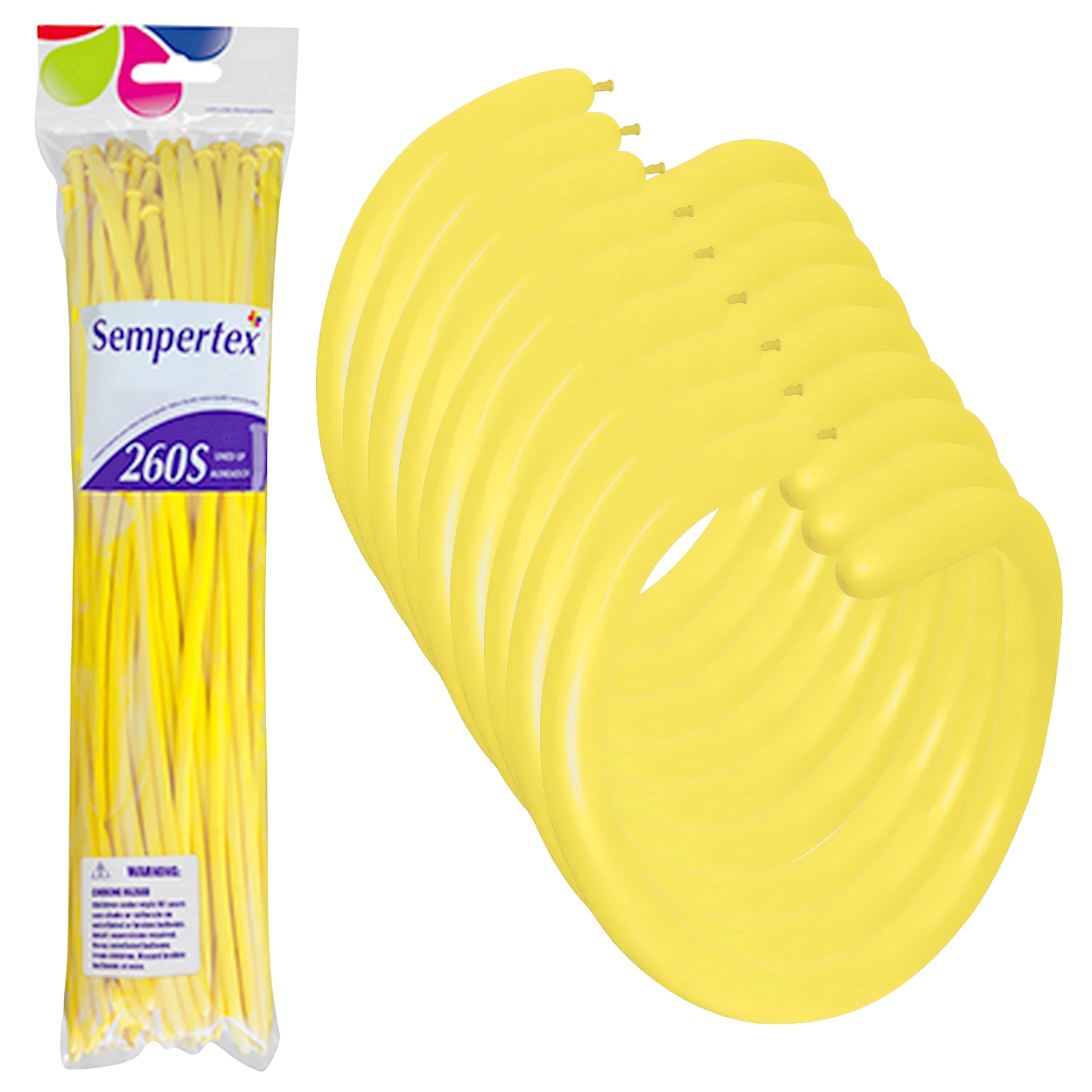 Sempertex Fashion Yellow Modelling Balloons (Pack of 50)