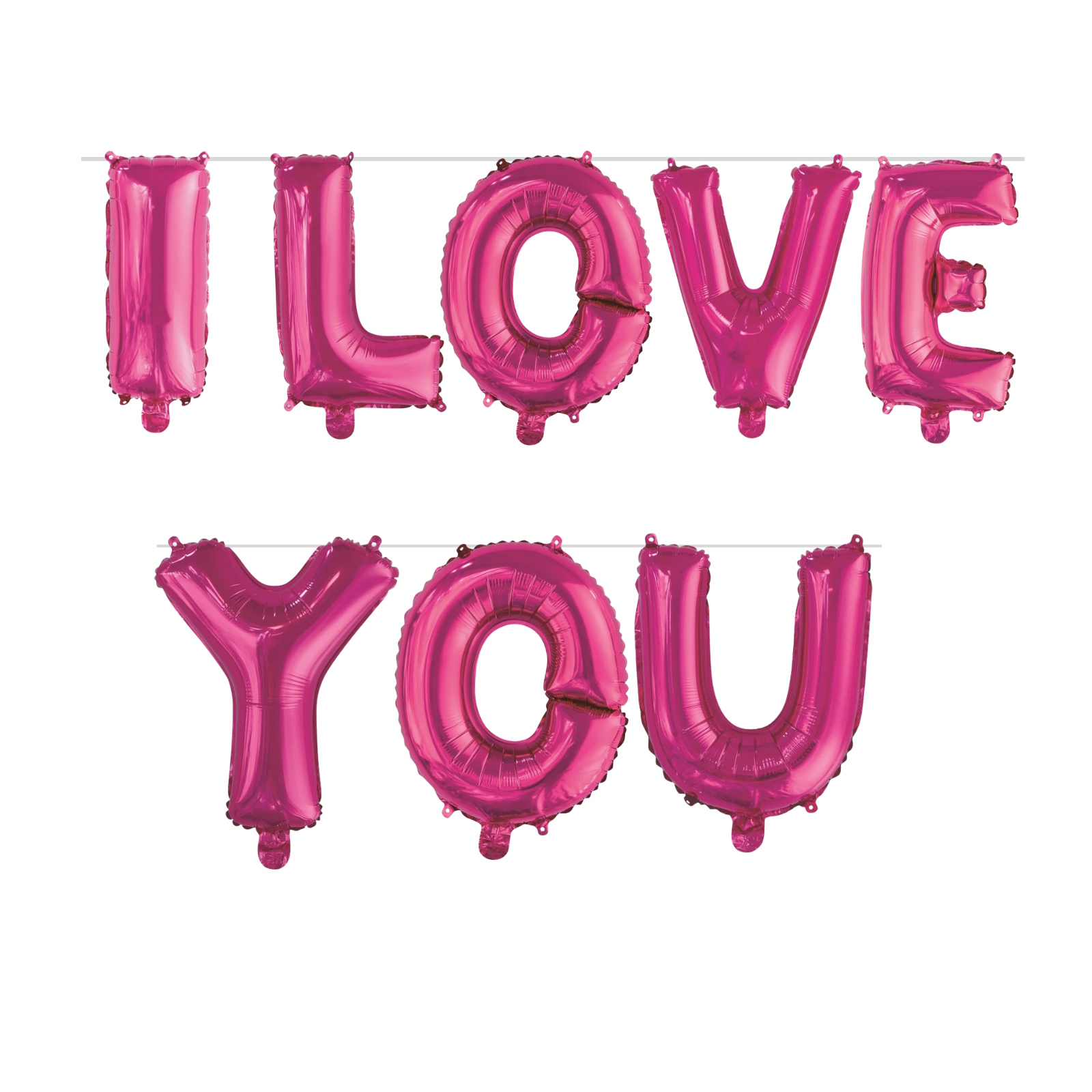 Hot Pink I Love You Air Fill Foil Balloon Banner