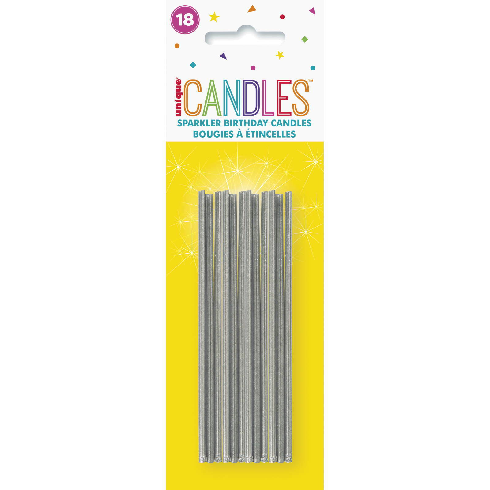 Silver Sparkler Birthday Candles (Pack of 18)