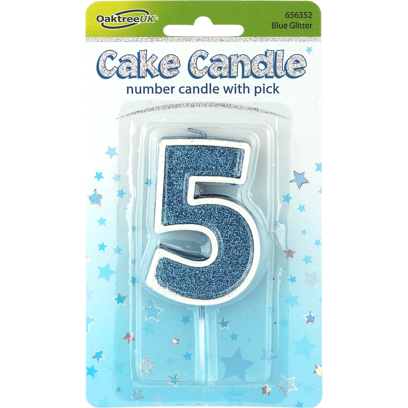 Sparkling Fizz Blue Number 5 Candle