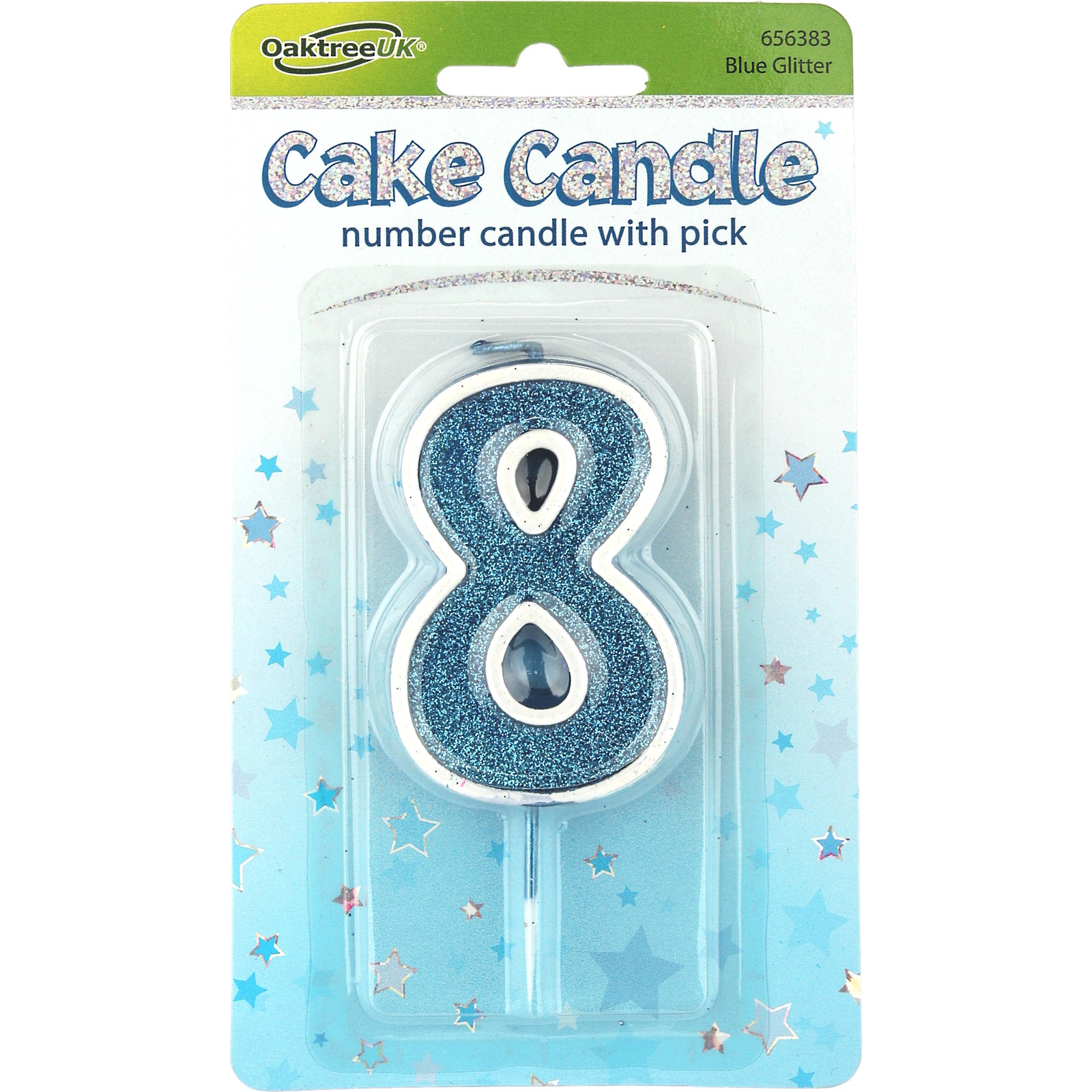 Sparkling Fizz Blue Number 8 Candle