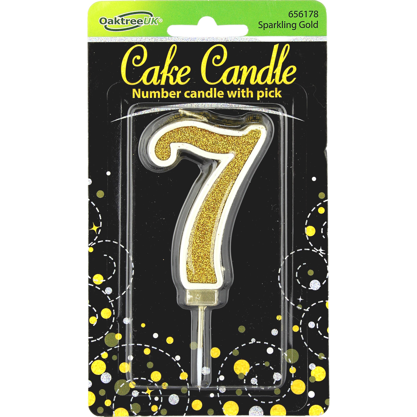 Sparkling Fizz Gold Number 7 Candle