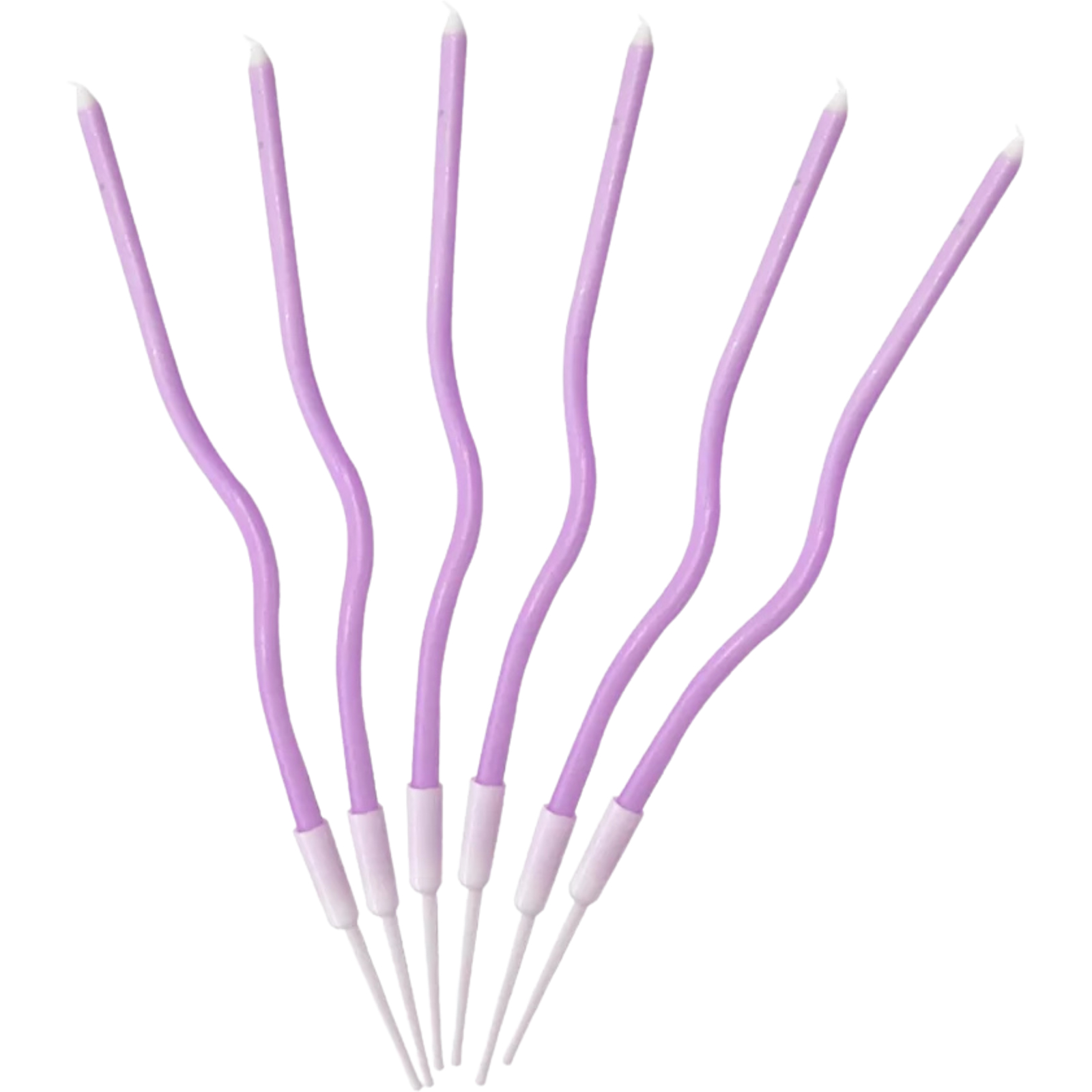 Wavy Purple Birthday Candles (Pack of 6)