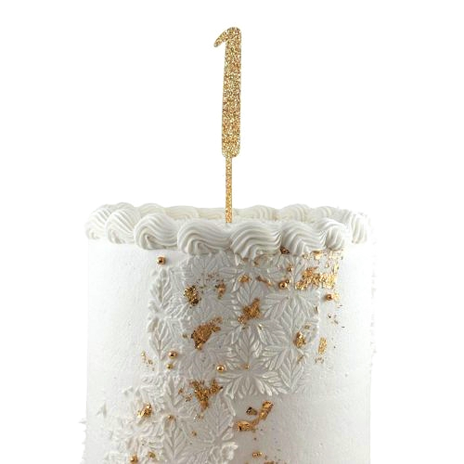 Glitter Gold Acrylic Number 1 Cake Topper