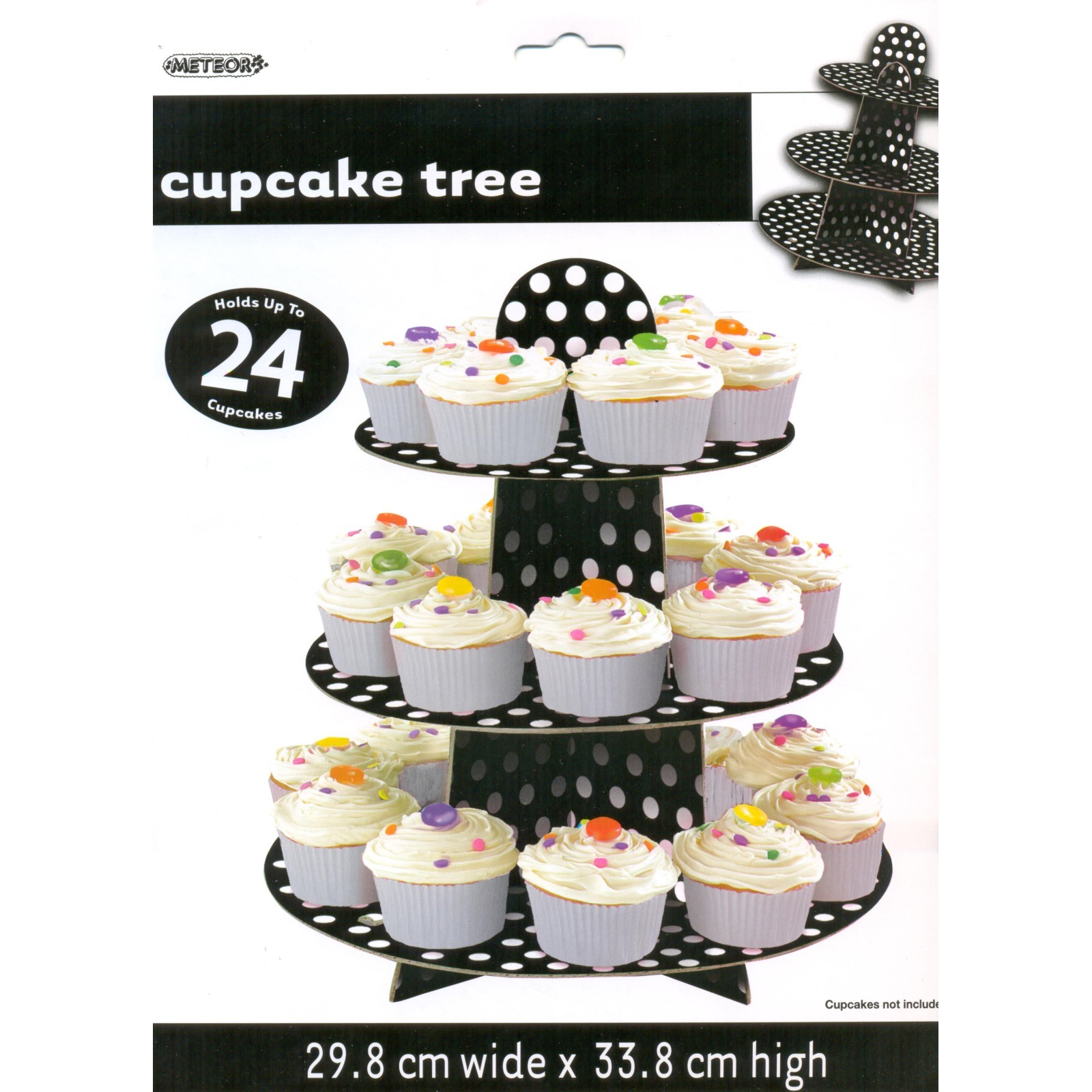 Black Polkadot Cupcake Stand