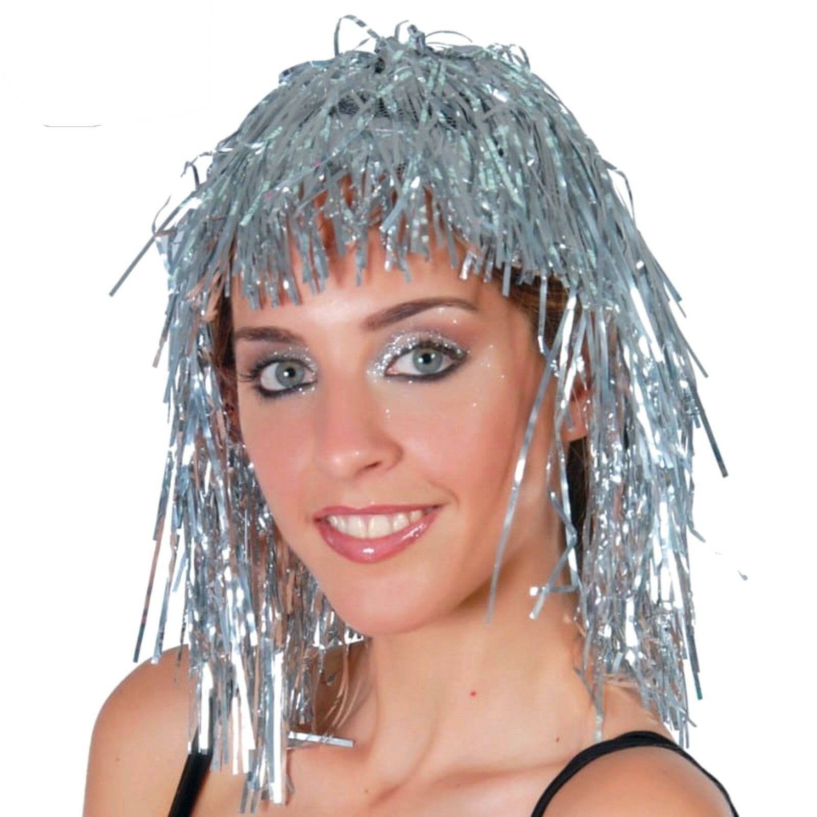 Silver Tinsel Wig