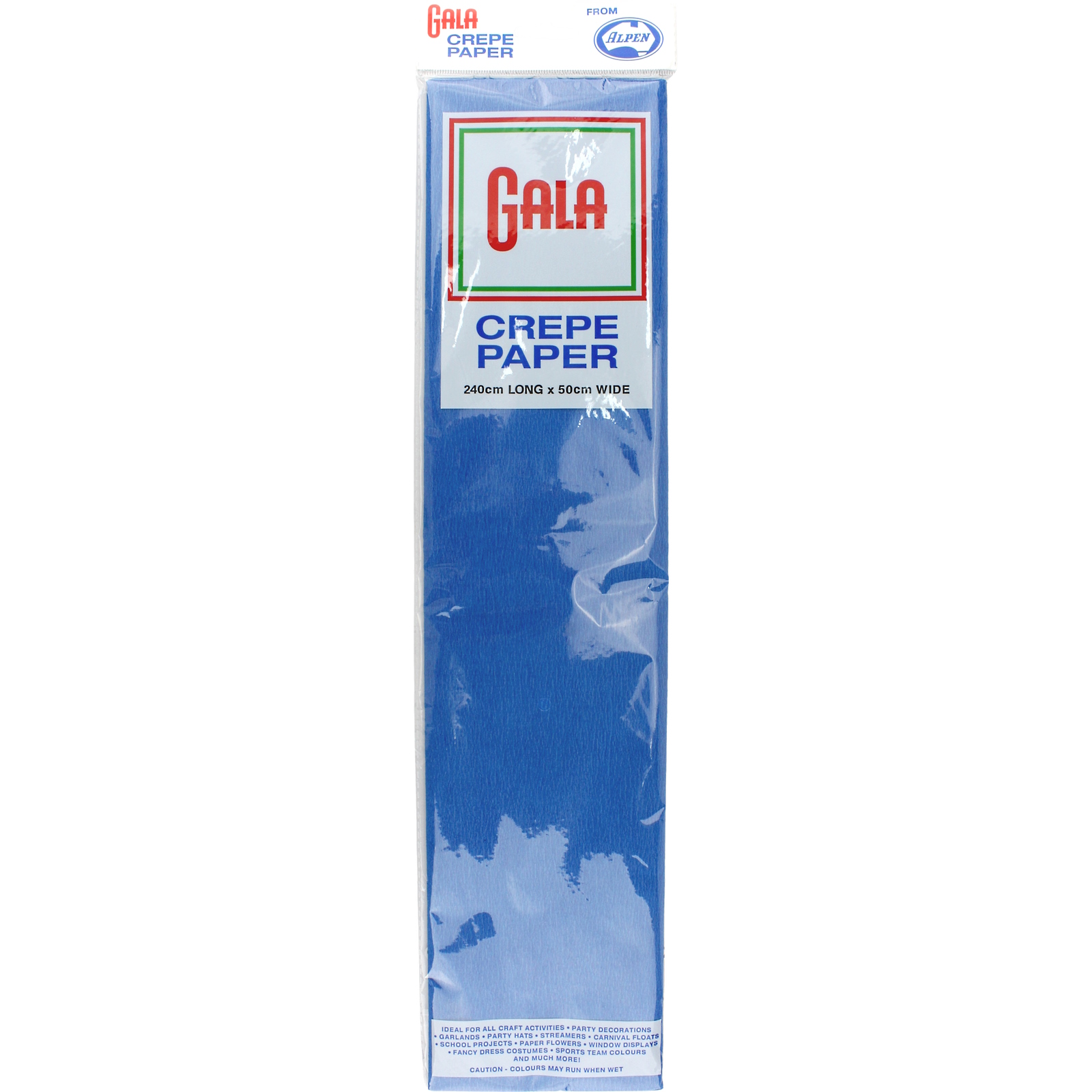Gala French Blue Crepe Paper 240cm x 50cm (1 Sheet)