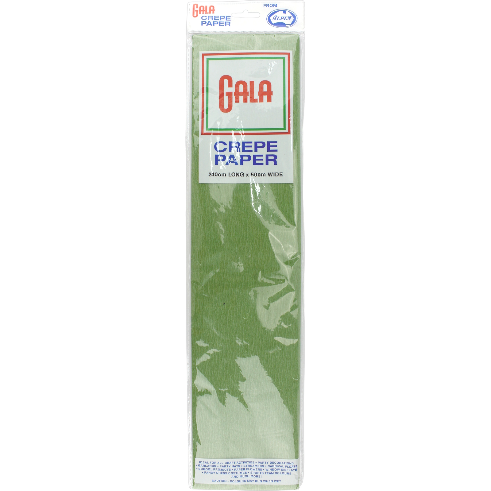 Gala Stem Green Crepe Paper 240cm x 50cm (1 Sheet)