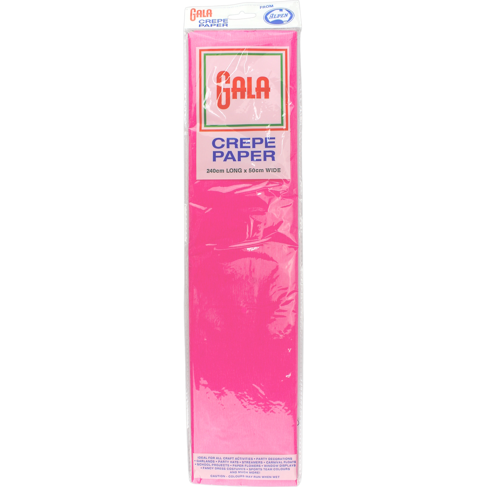 Gala Hot Pink Crepe Paper 240cm x 50cm (1 Sheet)