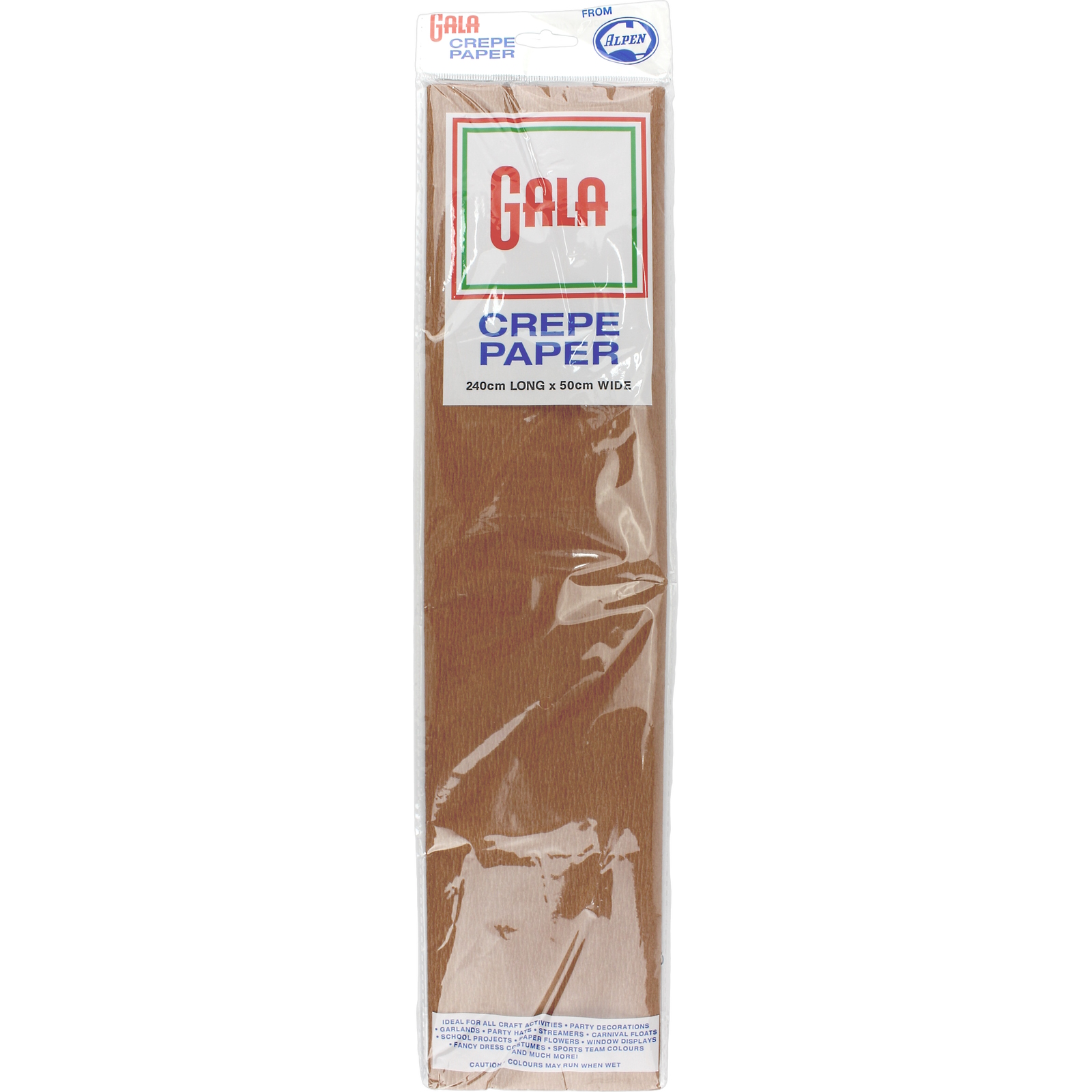 Gala Light Brown Crepe Paper 240cm x 50cm (1 Sheet)