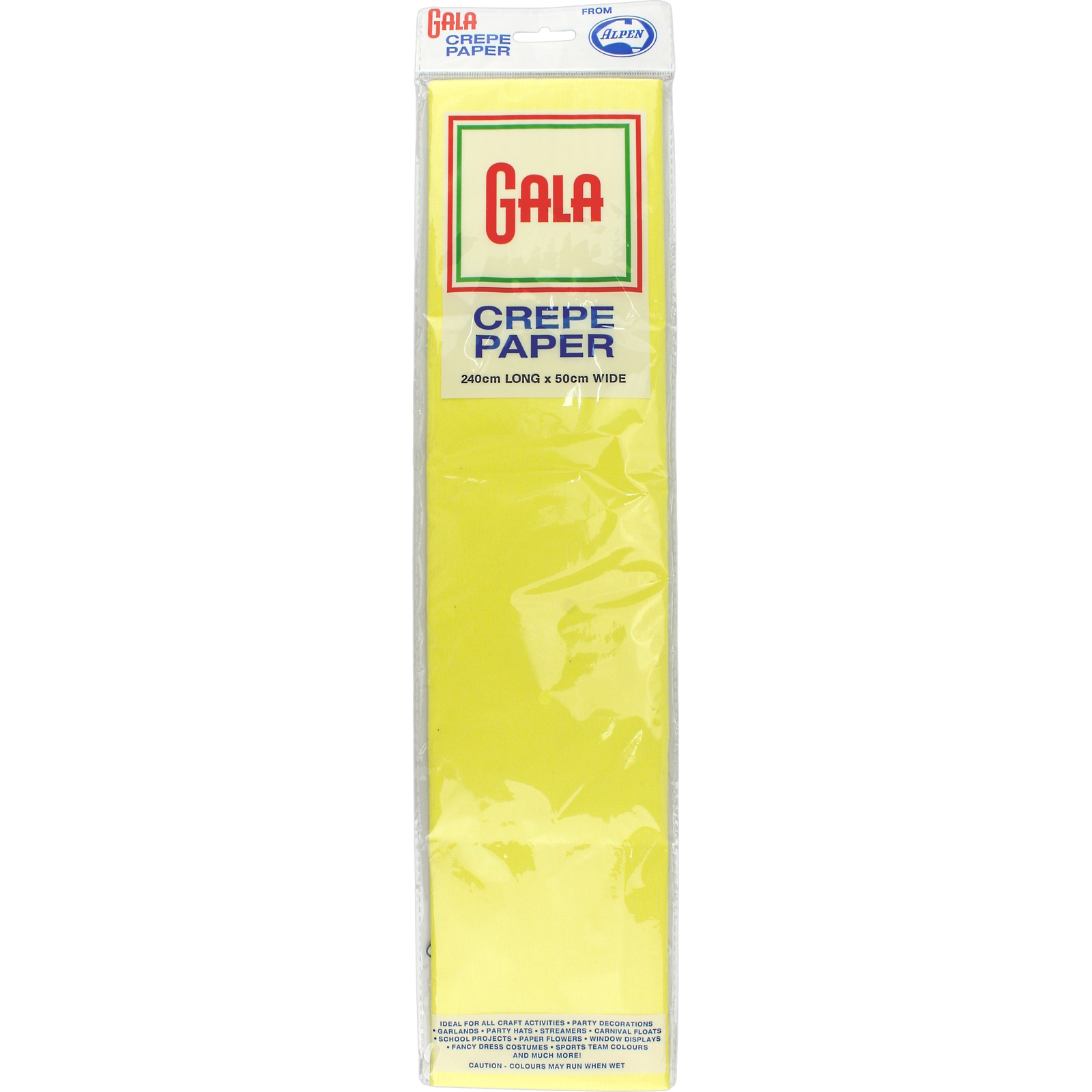 Gala Yellow Crepe Paper 240cm x 50cm (1 Sheet)