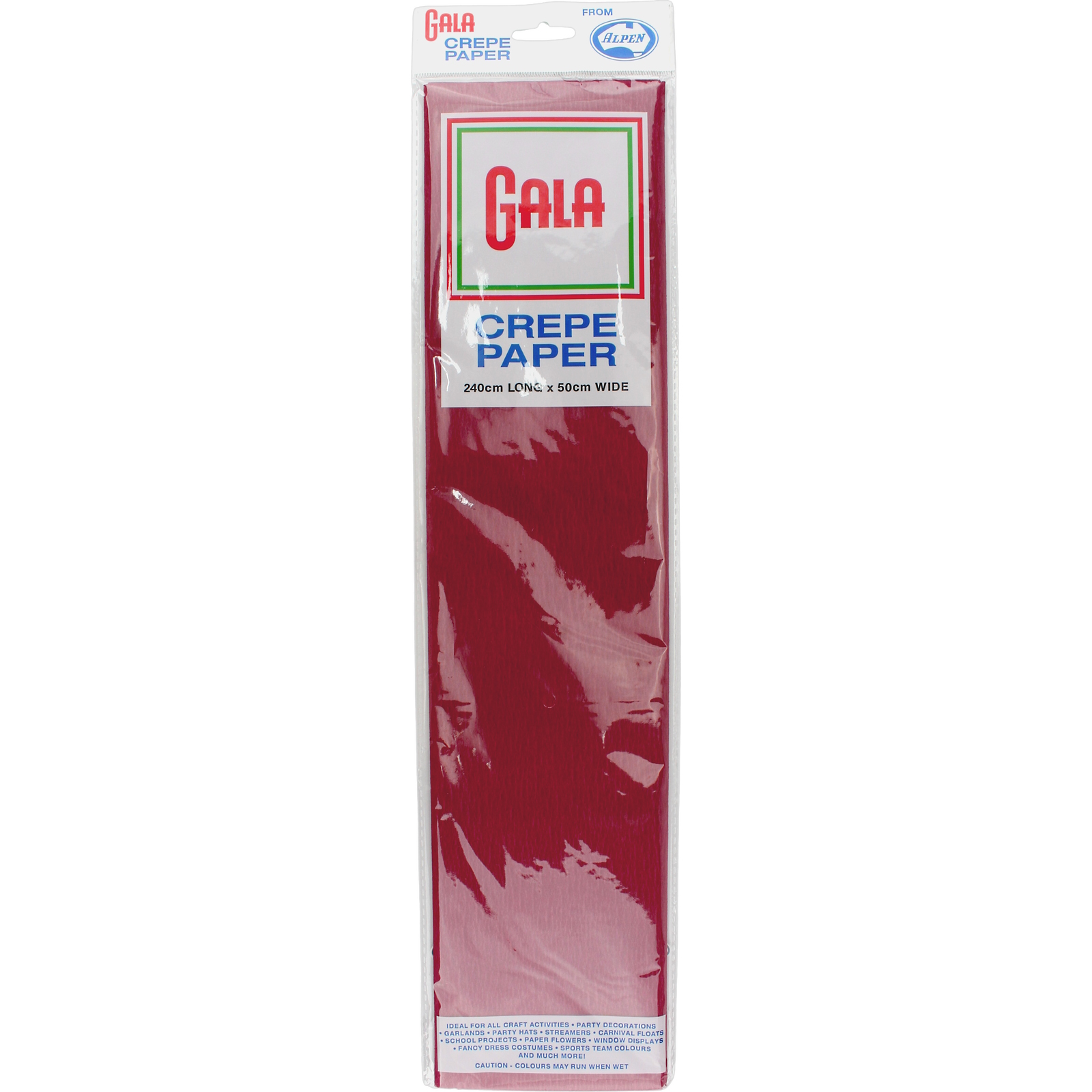 Gala Maroon Crepe Paper 240cm x 50cm (1 Sheet)