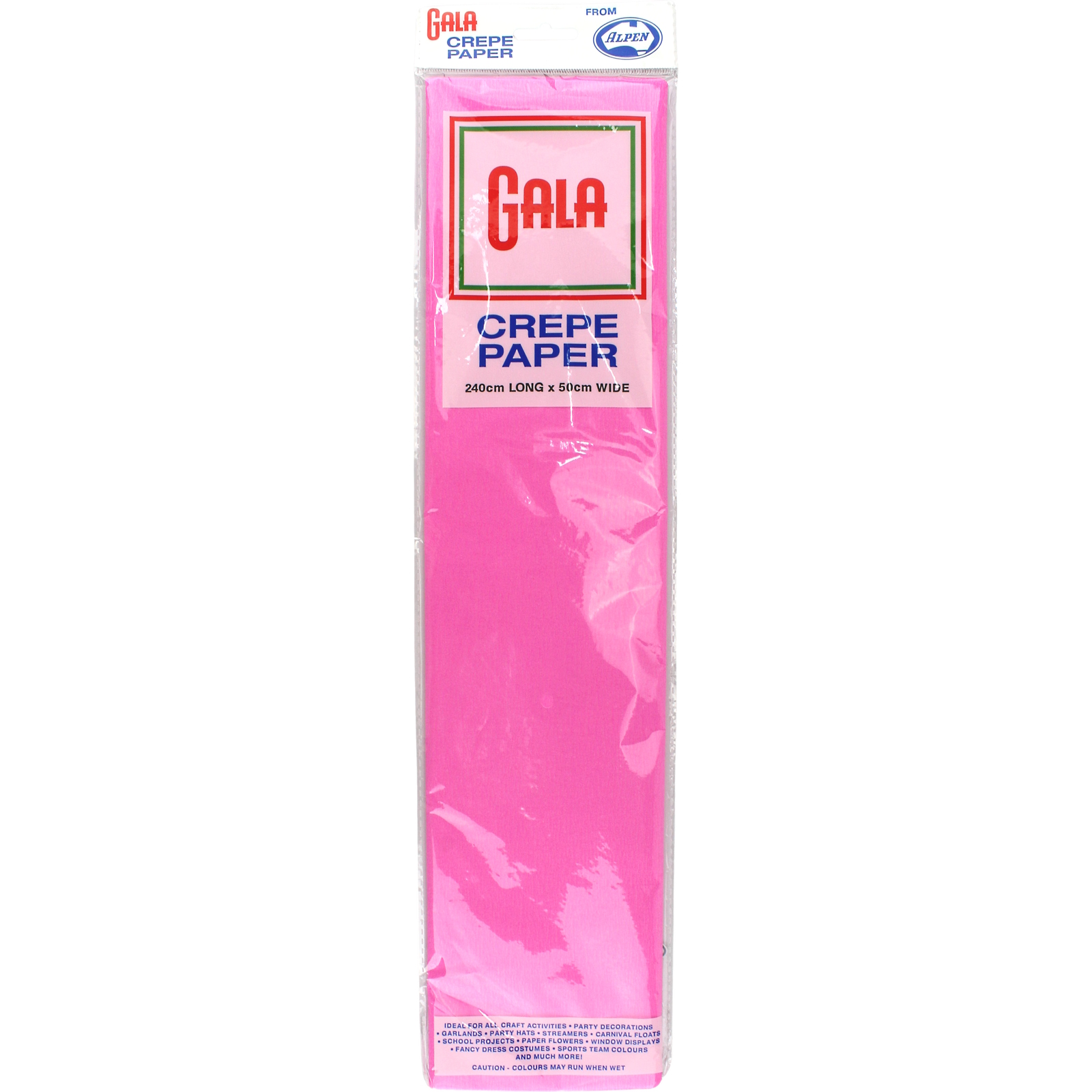 Gala Bright Pink Crepe Paper 240cm x 50cm (1 Sheet)