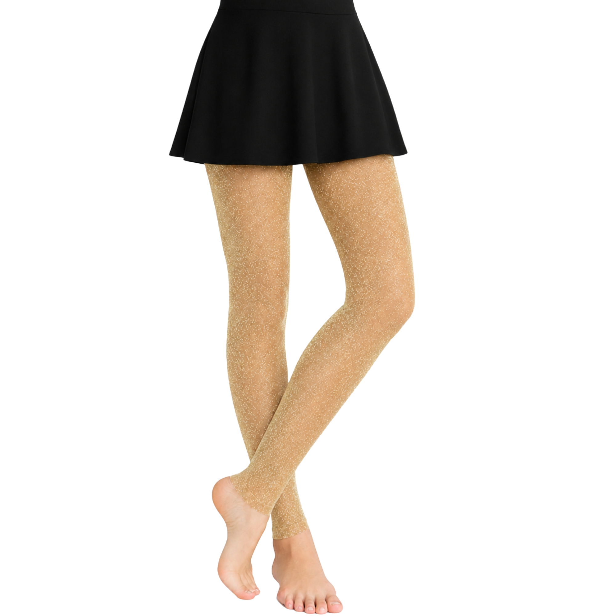 Adult Gold Glitter Footless Tights 