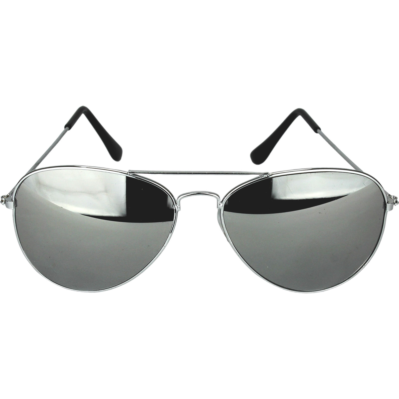 Mirrored Silver Lens Aviator Glasses 