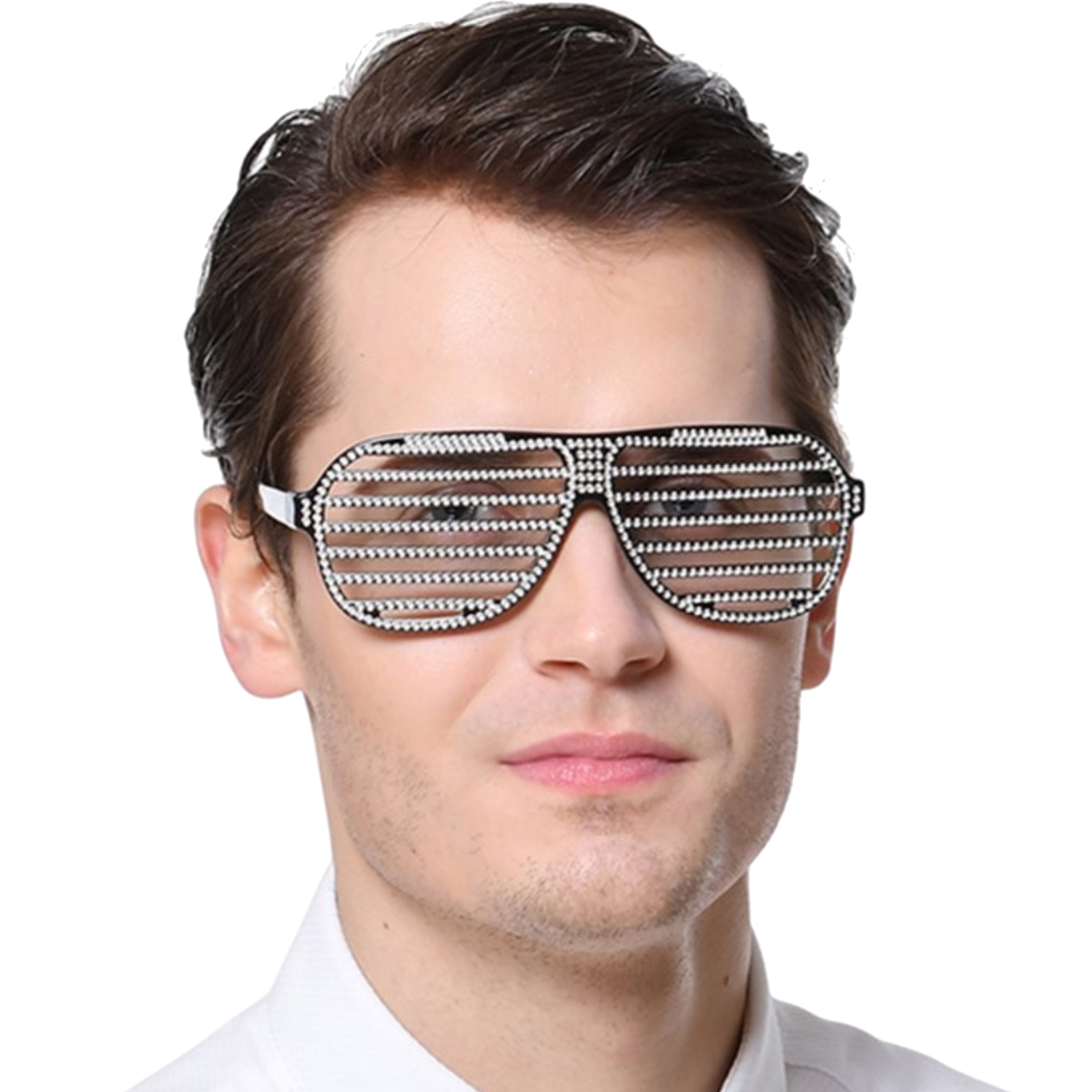 Black Bling Shutter Shade Glasses