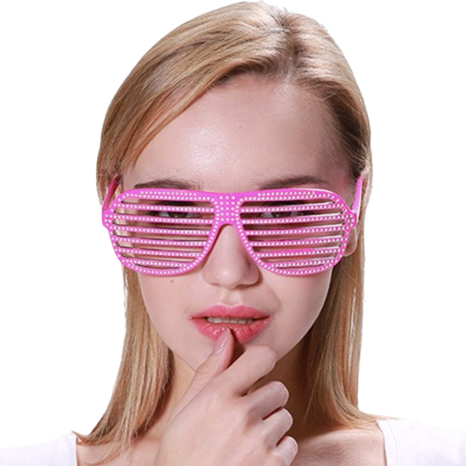 Hot Pink Bling Shutter Shade Glasses