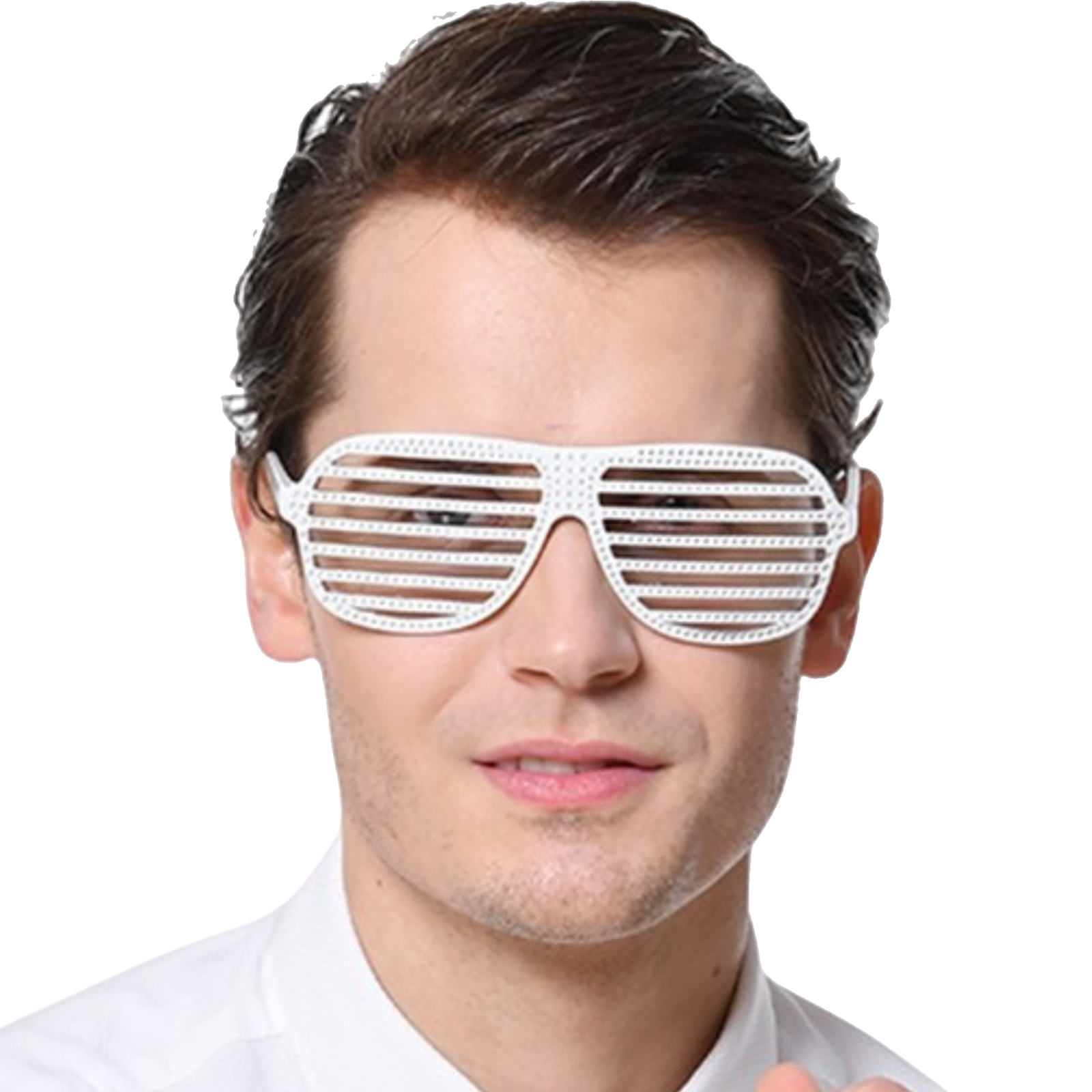 White Bling Shutter Shade Glasses 