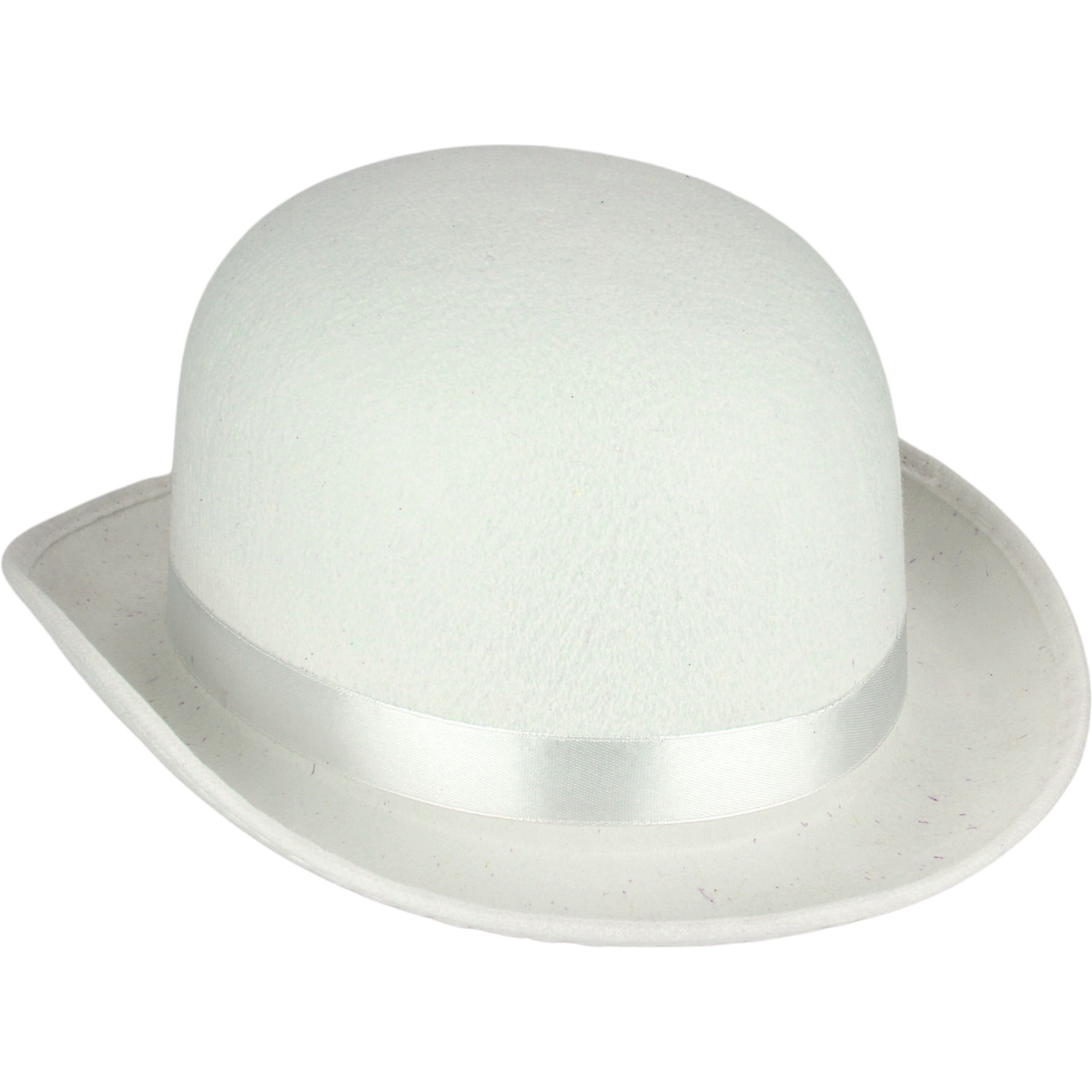 White Bowler Hat Adult
