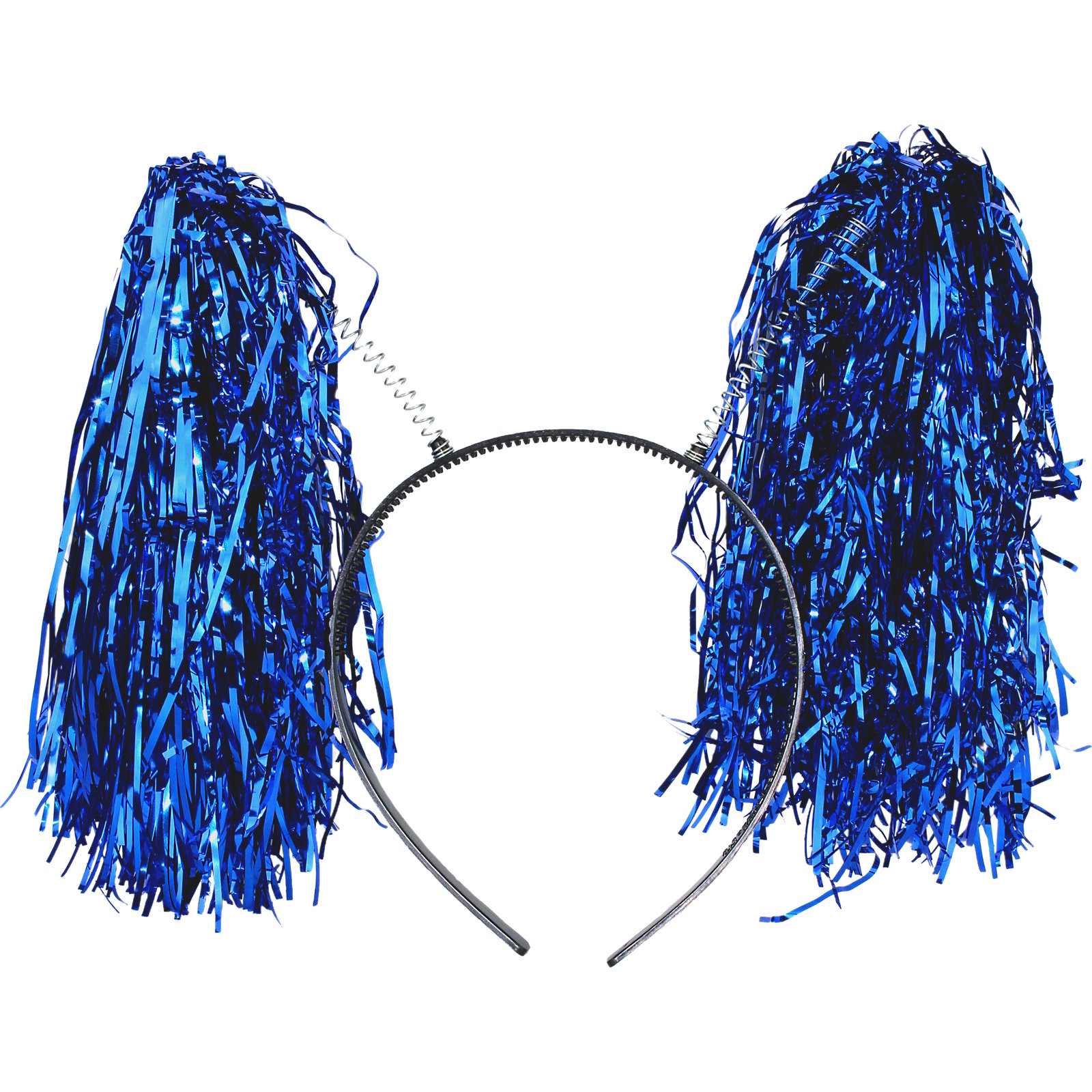 Blue Tinsel Pom Pom Headbopper Headband
