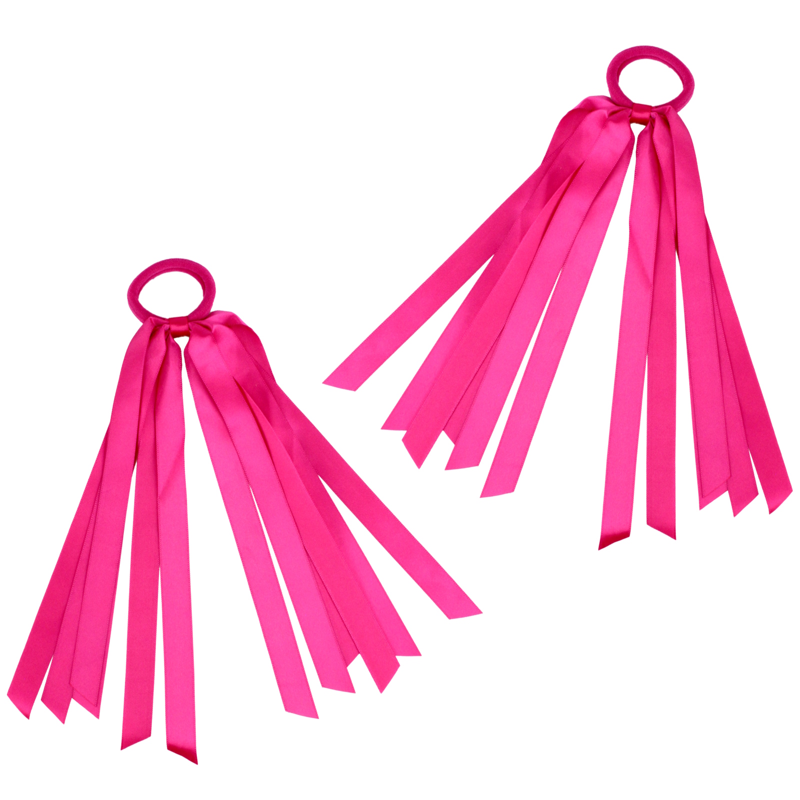 Hot Pink Ribbon Hair Ties (Pack of 2)