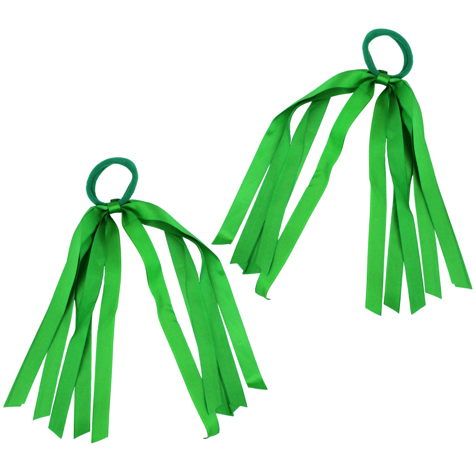 Green Ribbon Hair Ties (Pack of 2)