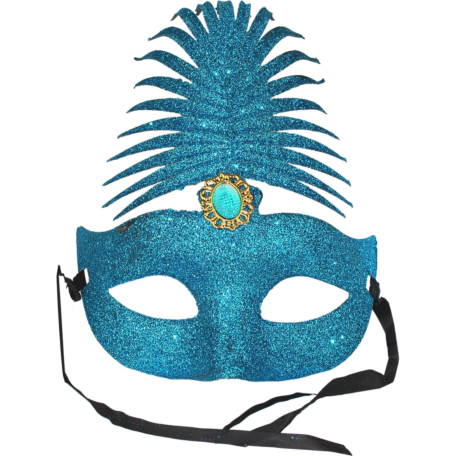 Blue Glitter Masquerade Mask 