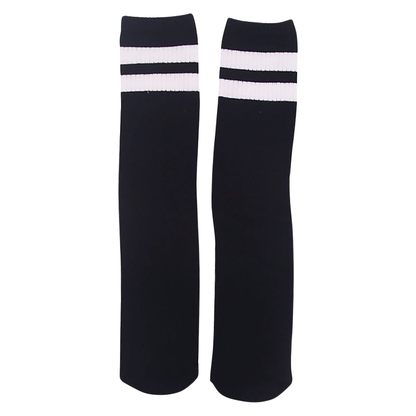 Black And White Striped Crew Socks (1 Pair)