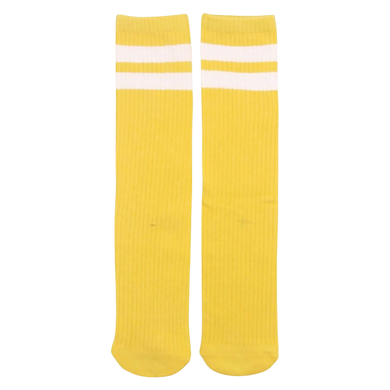 Yellow And White Striped Crew Socks (1 Pair)