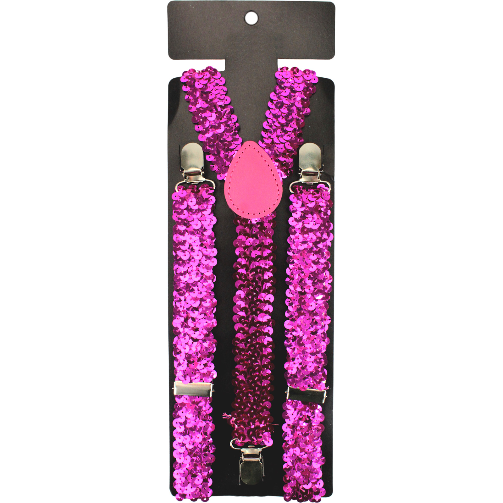 Hot Pink Sequin Suspender Braces