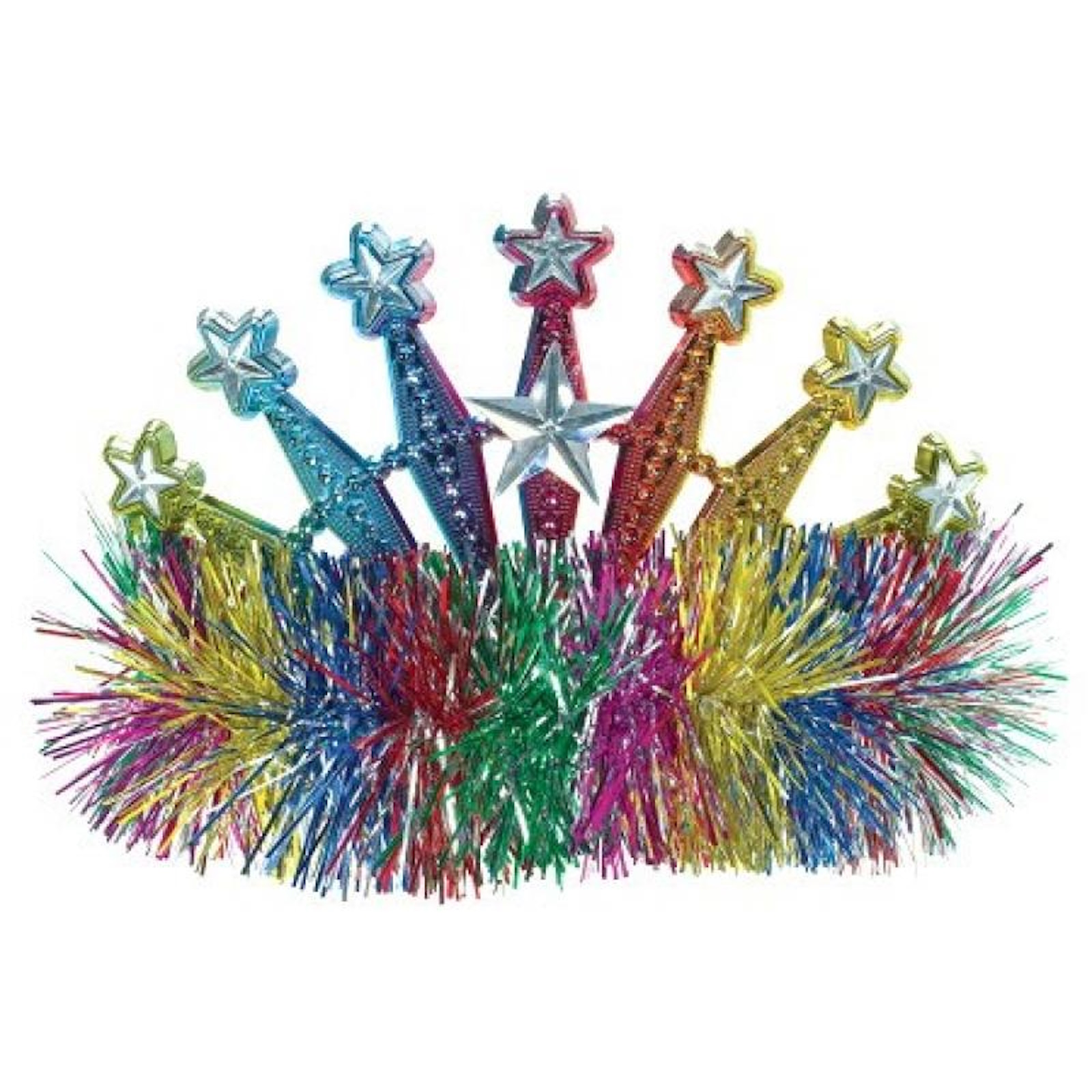 Rainbow Star Tiara With Tinsel