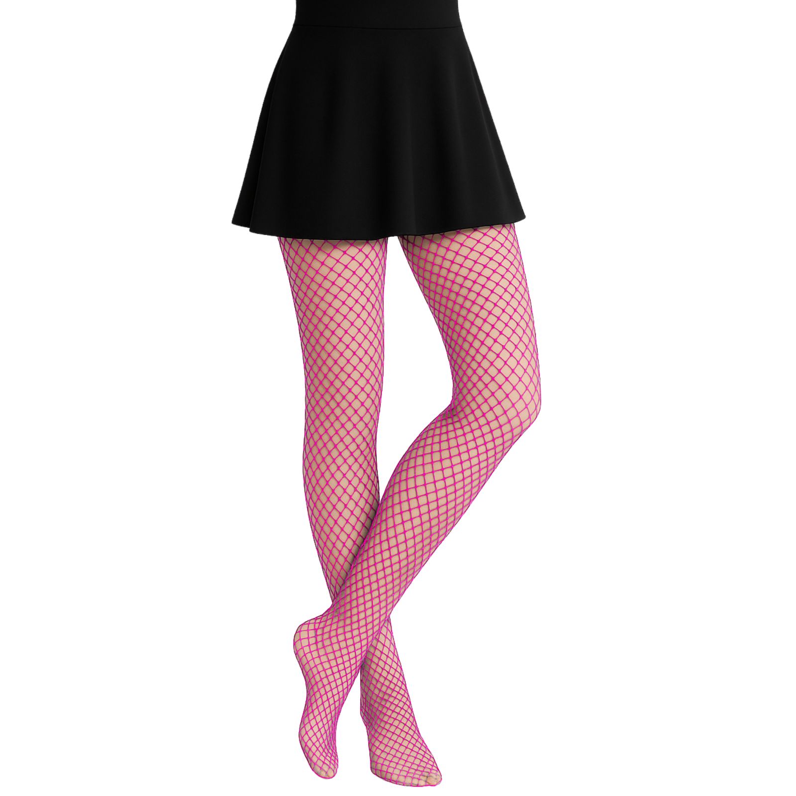 Neon Pink Fishnet Tights