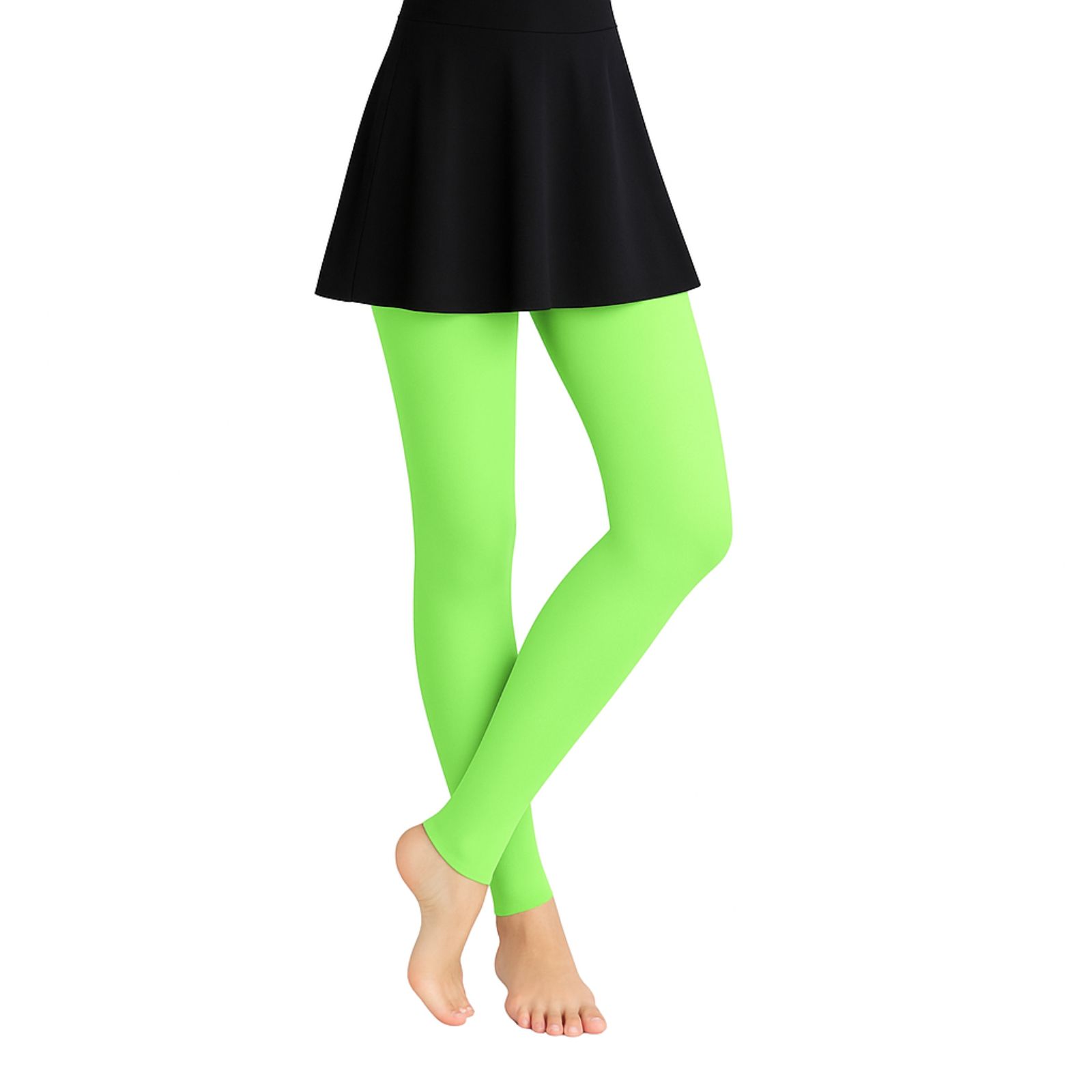 Neon Green Footless Tights