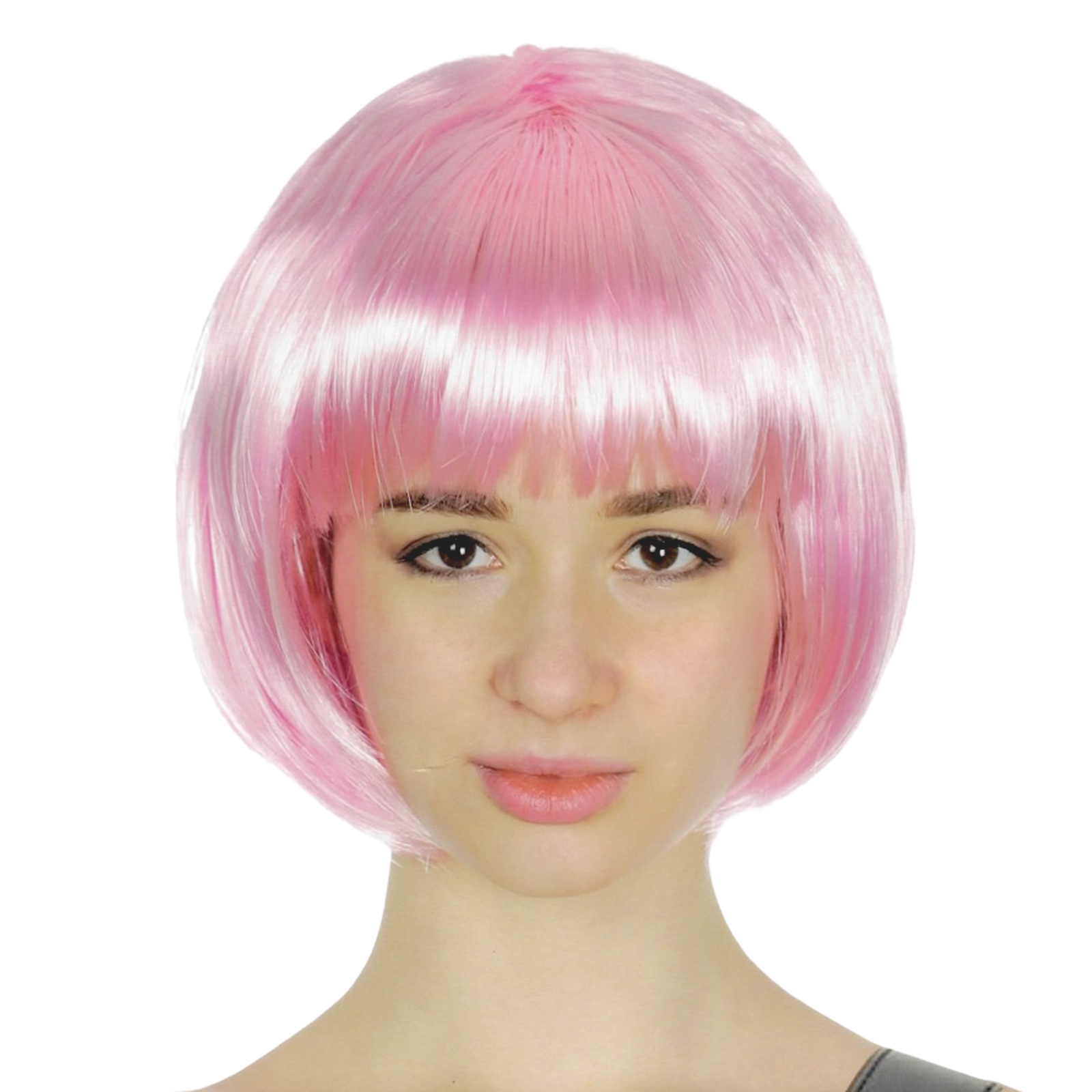 Light Pink Bob Wig With Fringe
