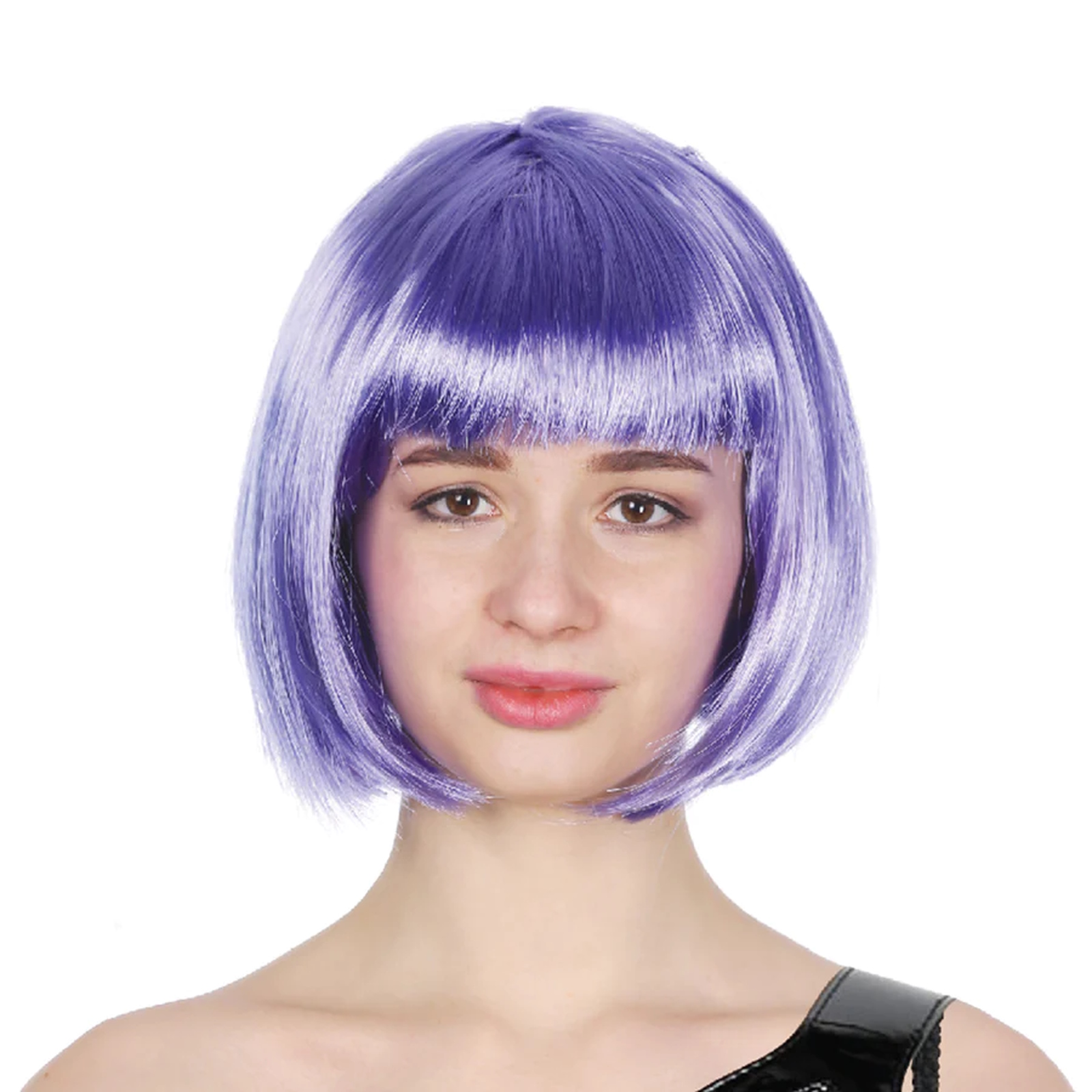 Purple Bob Wig With Fringe