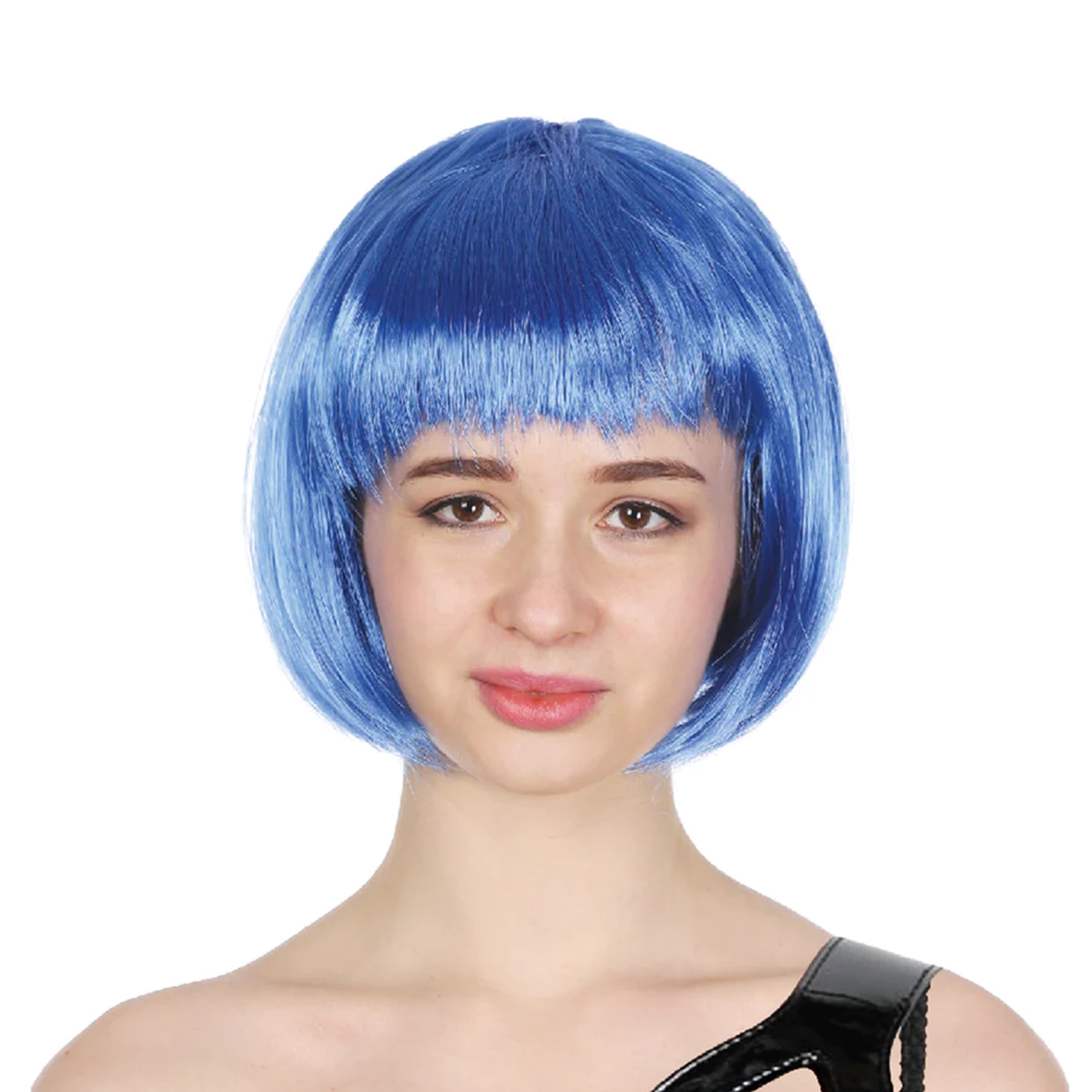 Blue Bob Wig With Fringe