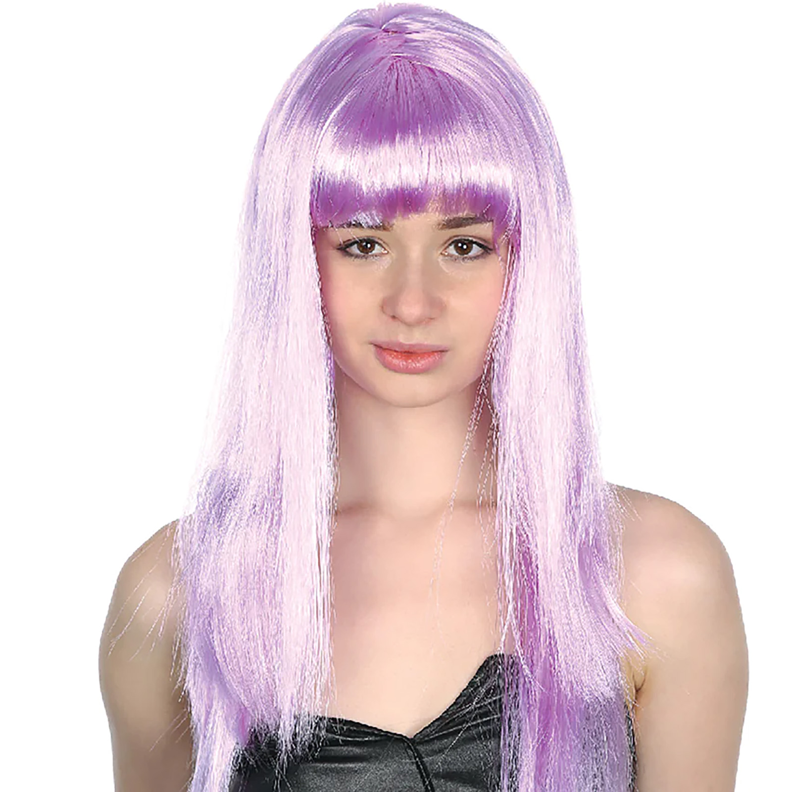 Lilac Long Glamour Wig With Fringe