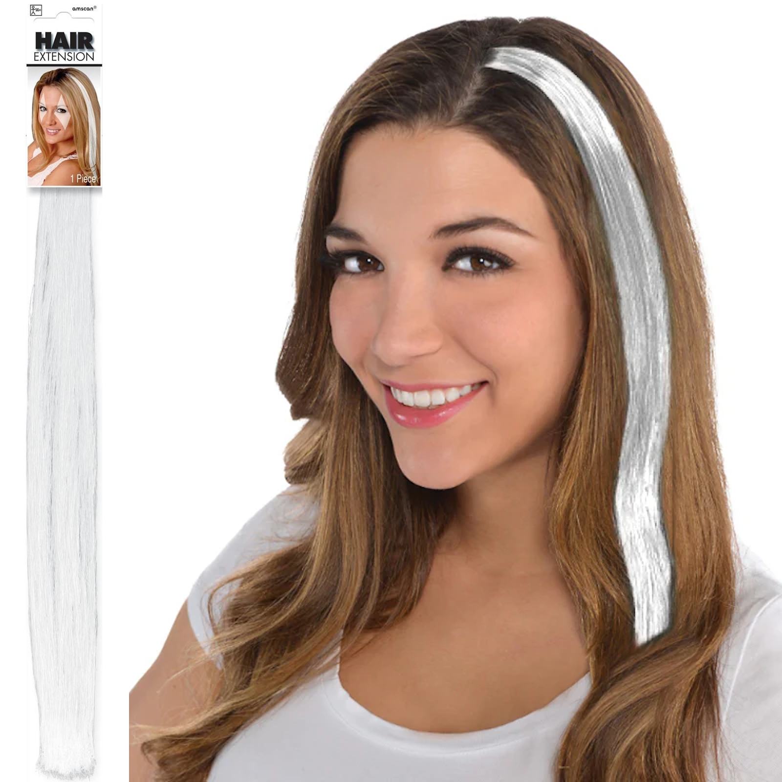 White Clip In Hair Extension